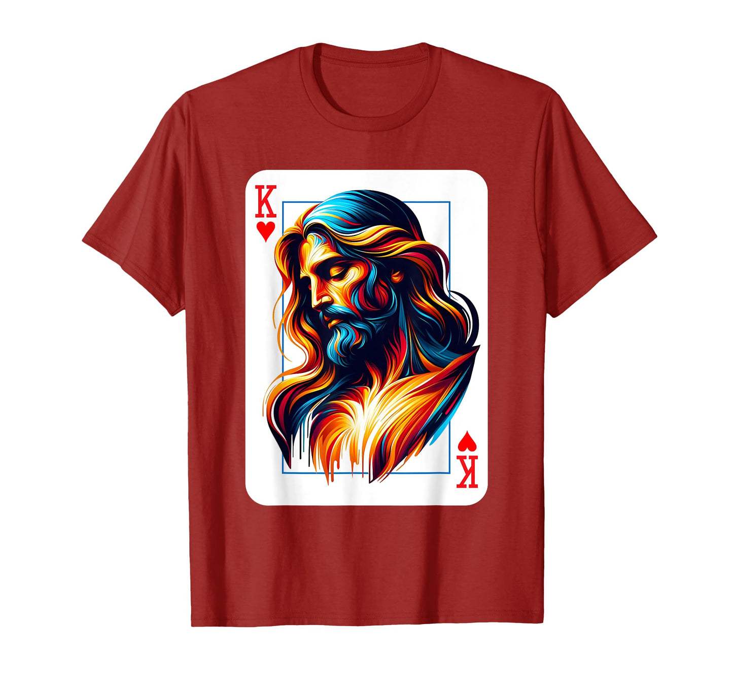 King of Hearts Jesus Card Christian Jesus is King Religious T-Shirt