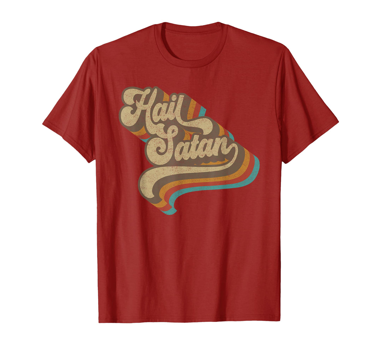 Hail Satan - Cool Vintage 70s Satanic Evil Magic Lucifer 666 T-Shirt