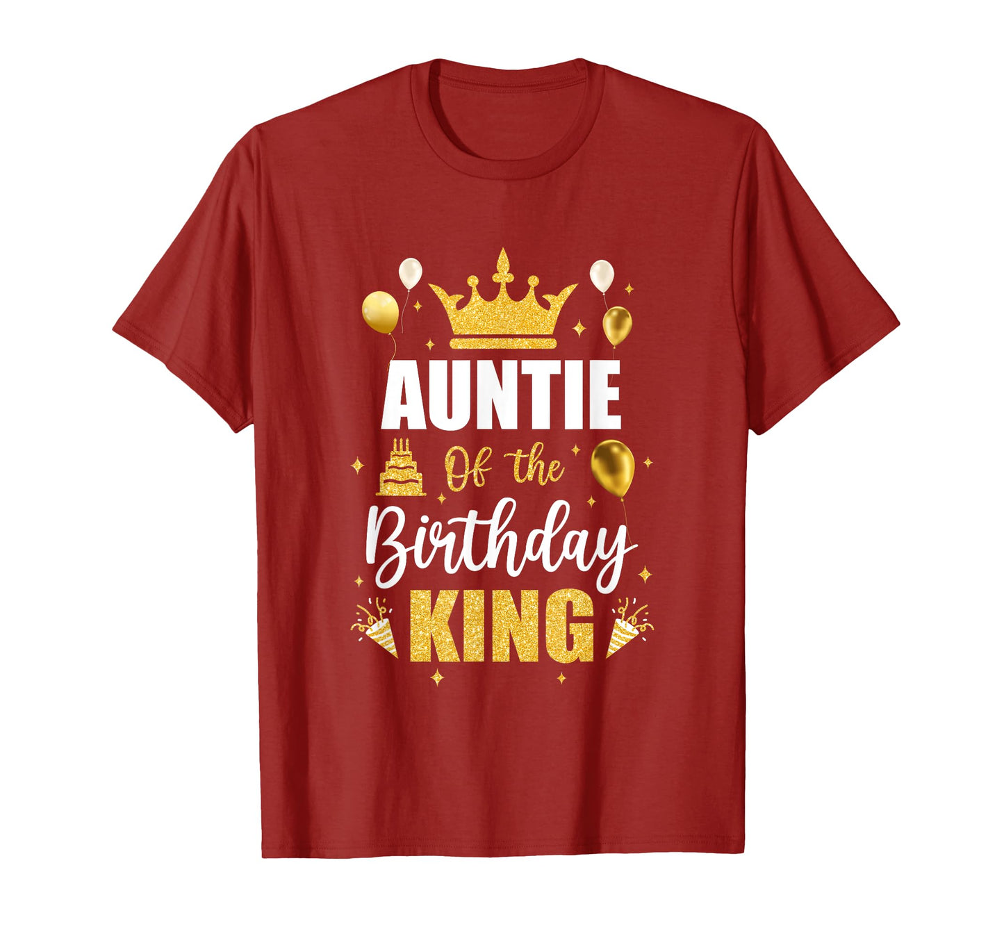 Auntie Of The Birthday King Boys Men Bday Party For Him T-Shirt