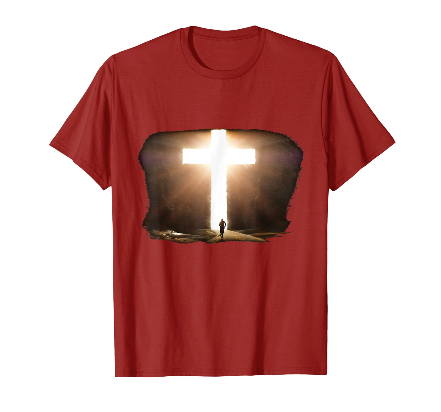 Jesus Christ Faith Cross in the Rock Christian Running Men T-Shirt