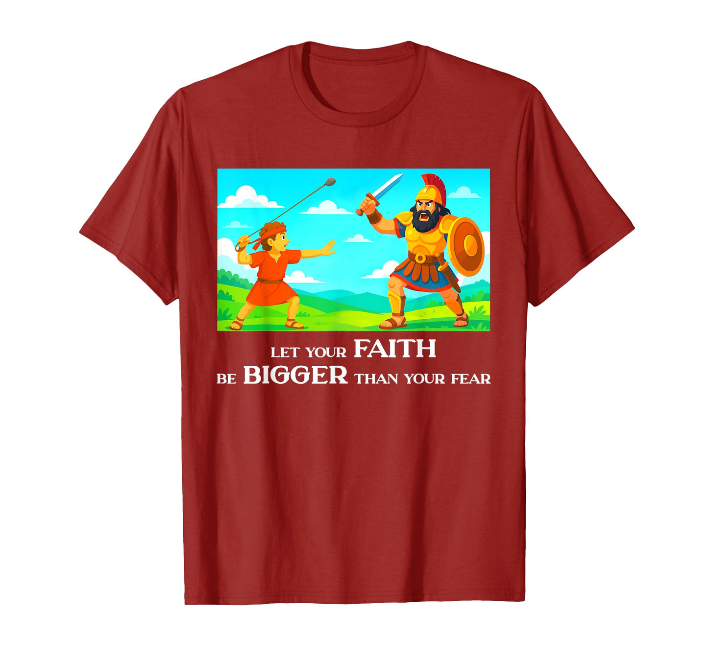 David and Goliath Christian Inspirational Men, Women,Youth T-Shirt