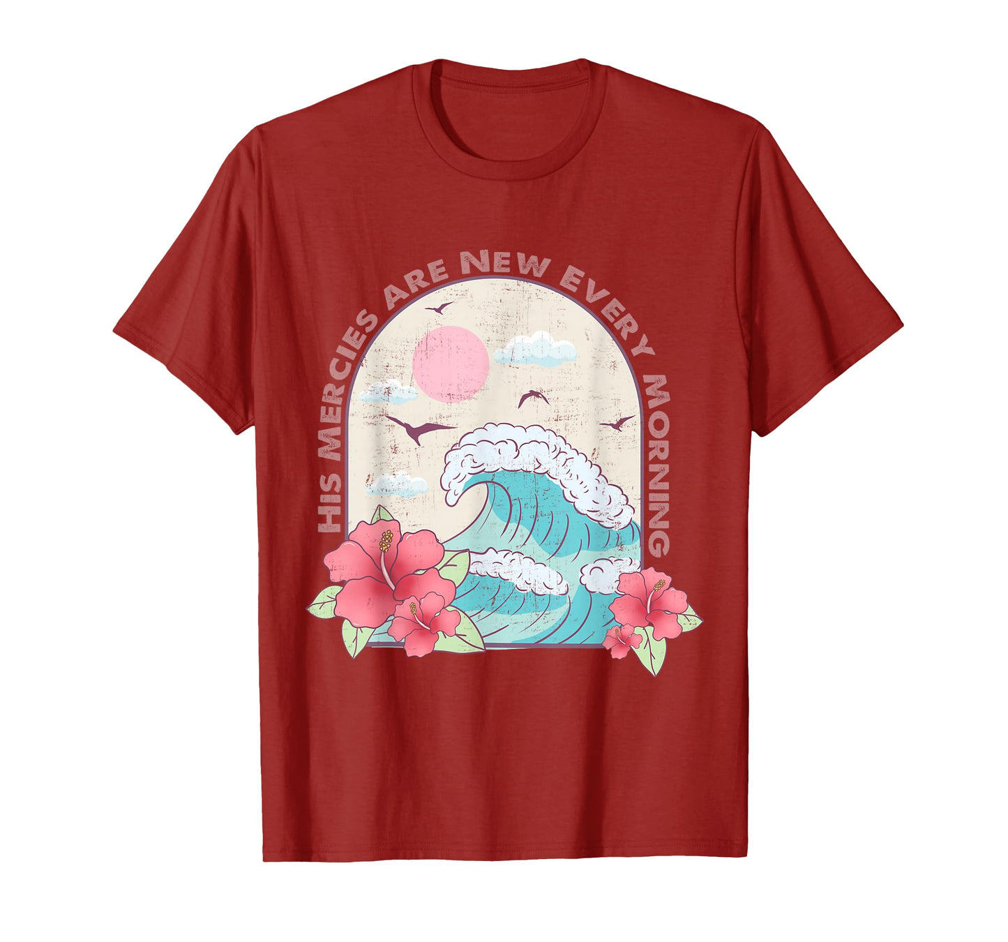 Christian Summer Religious Bible Ocean Wave His Mercy Beach T-Shirt