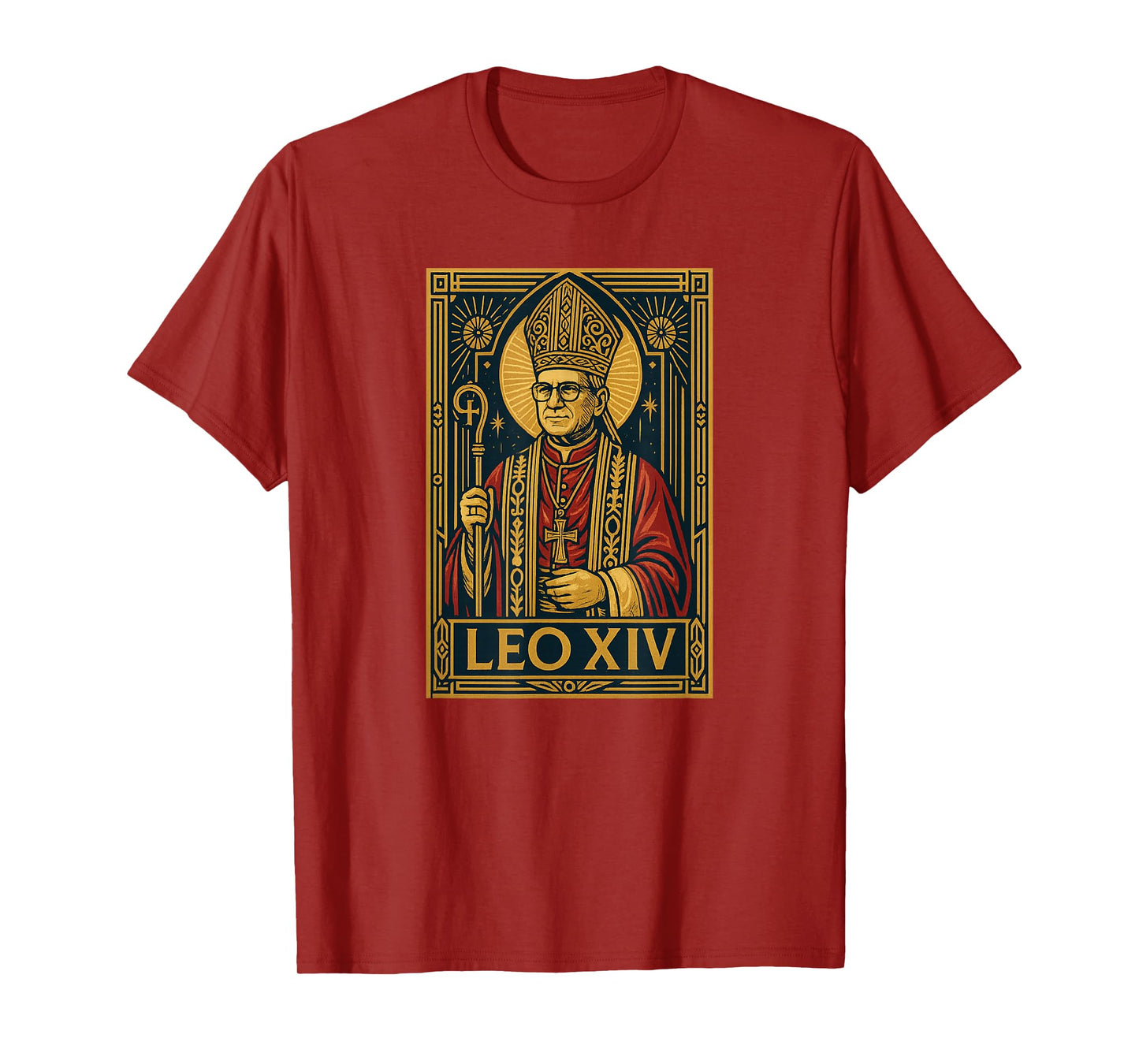 Pope Leo XIV / Art Deco Style Christian & Catholic Art T-Shirt
