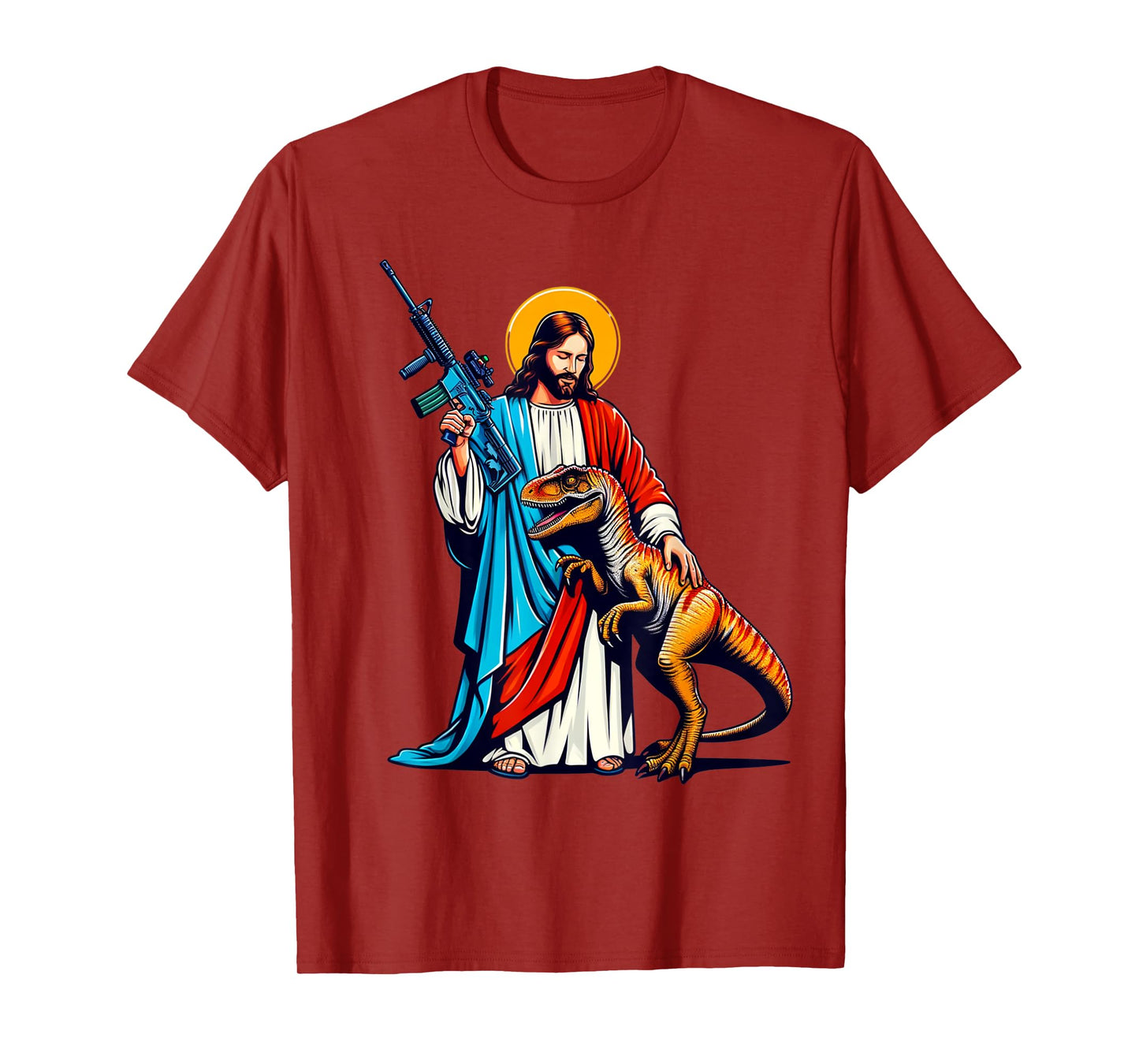 Jesus and Raptor Shirt, Funny AR15 2nd Amendment Patriotic T-Shirt