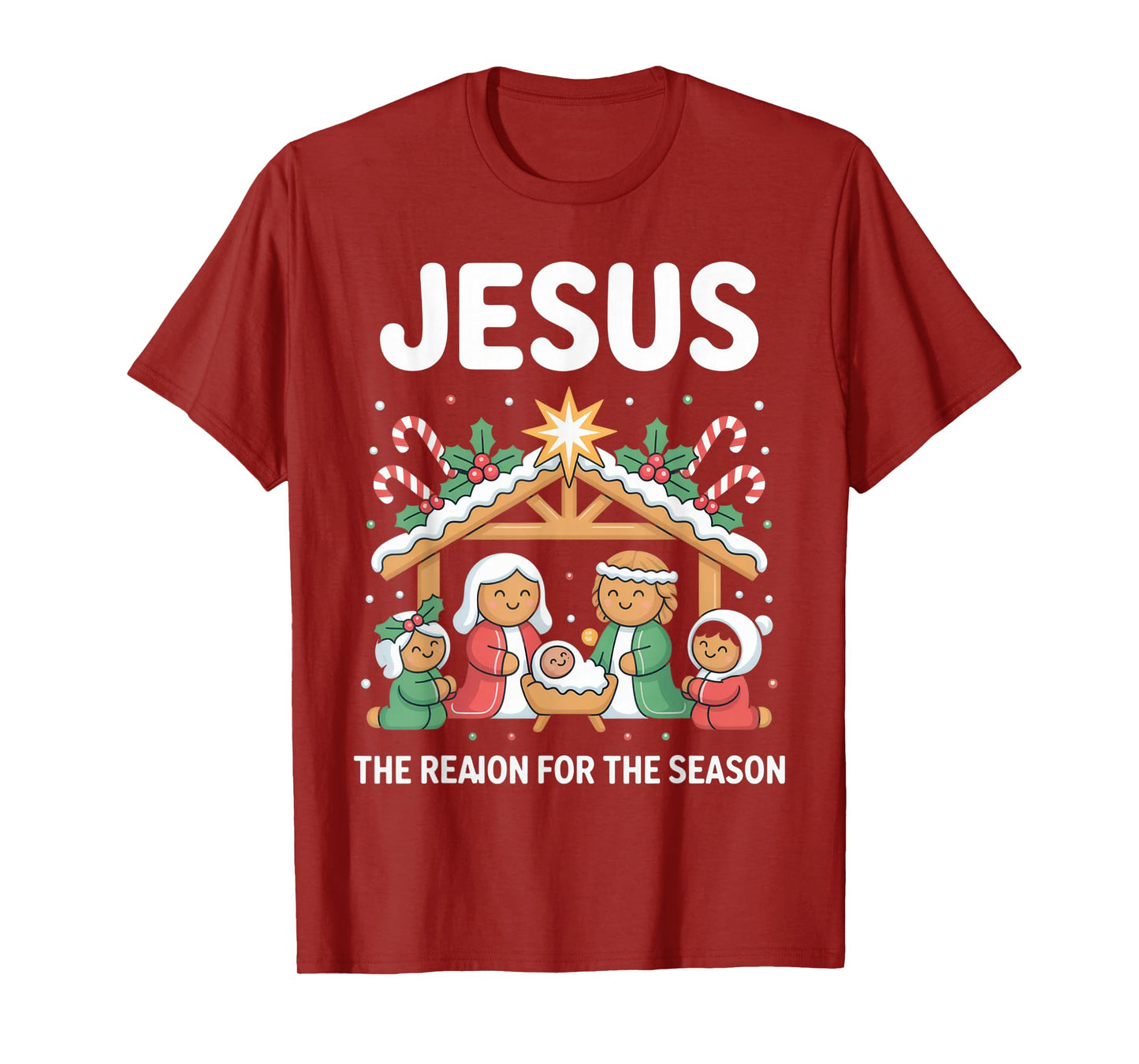 Jesus The Reason for The Season Christmas Spirit Nativity T-Shirt