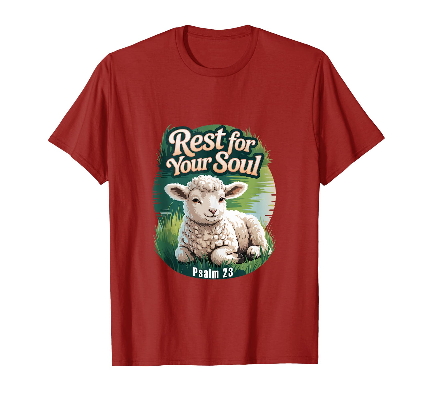 Psalm 23 Lamb Lying Down by Still Water Tank Top