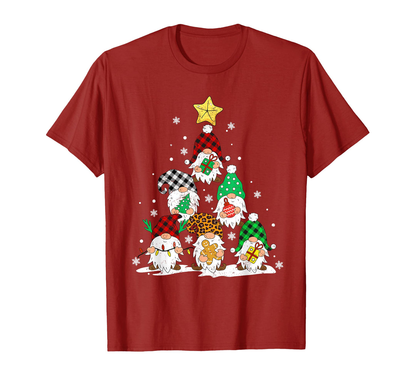 Cute Gnomes Christmas Tree Lights Gnomies Gnome Xmas Holiday T-Shirt
