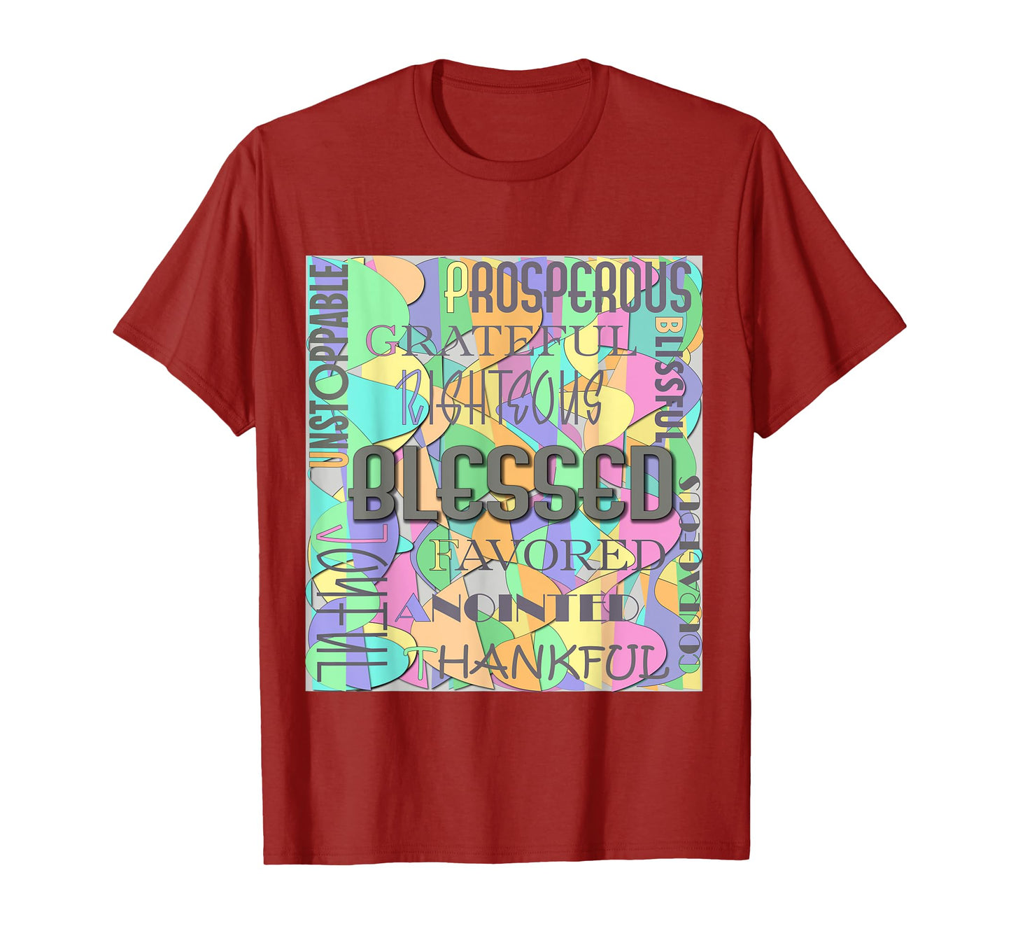Women's Christian Inspirational Word Collage T-Shirt