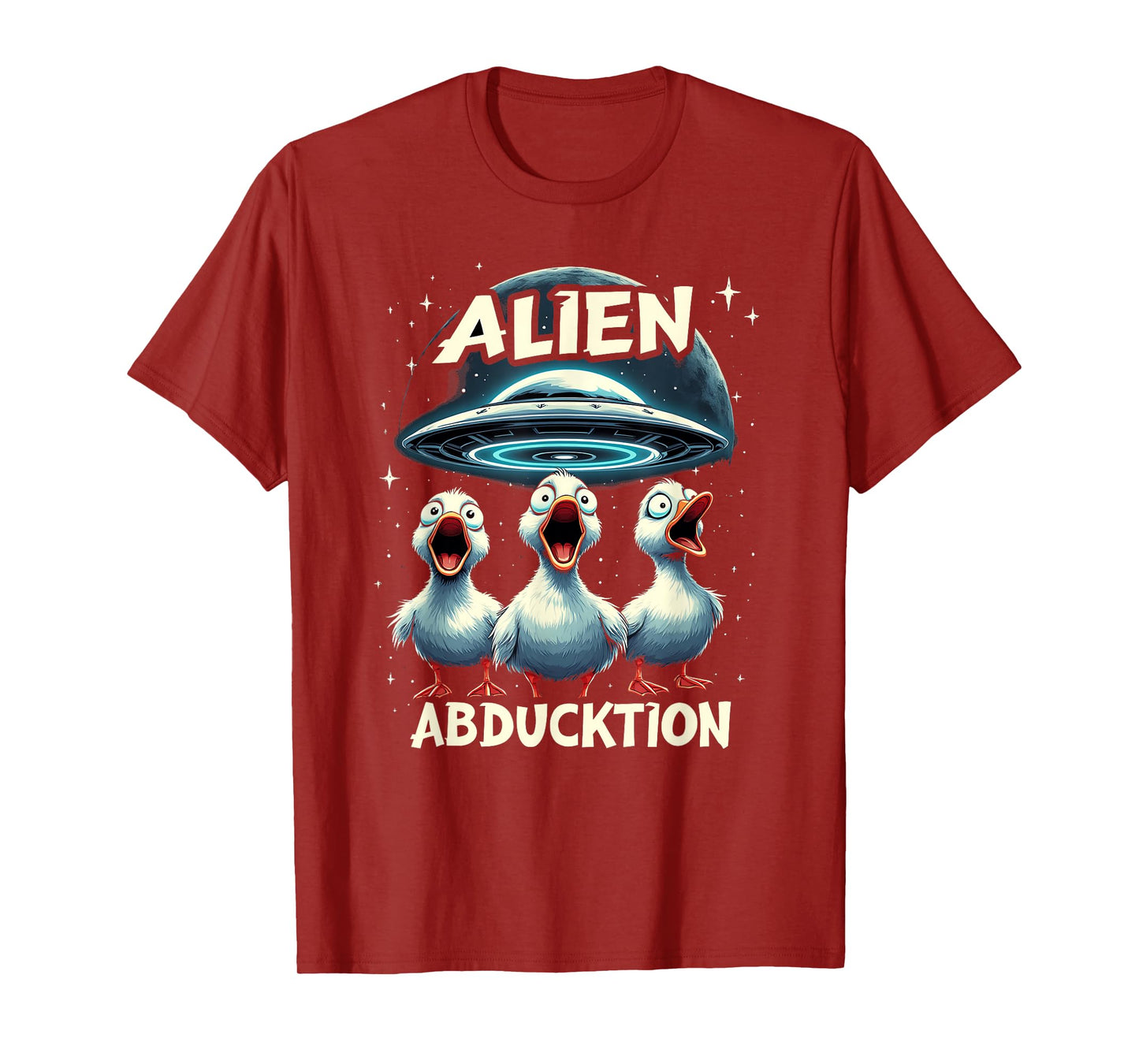 Alien AbDUCKtion Word Joke - Funny Ducks UFO Abduction T-Shirt