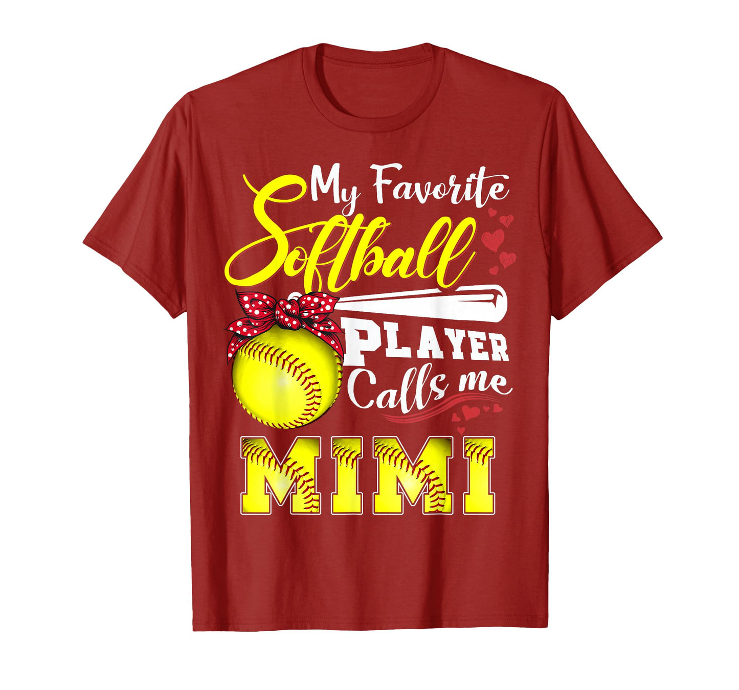 My Favorite Softball Player calls me Mimi Tee Mothers day T-Shirt