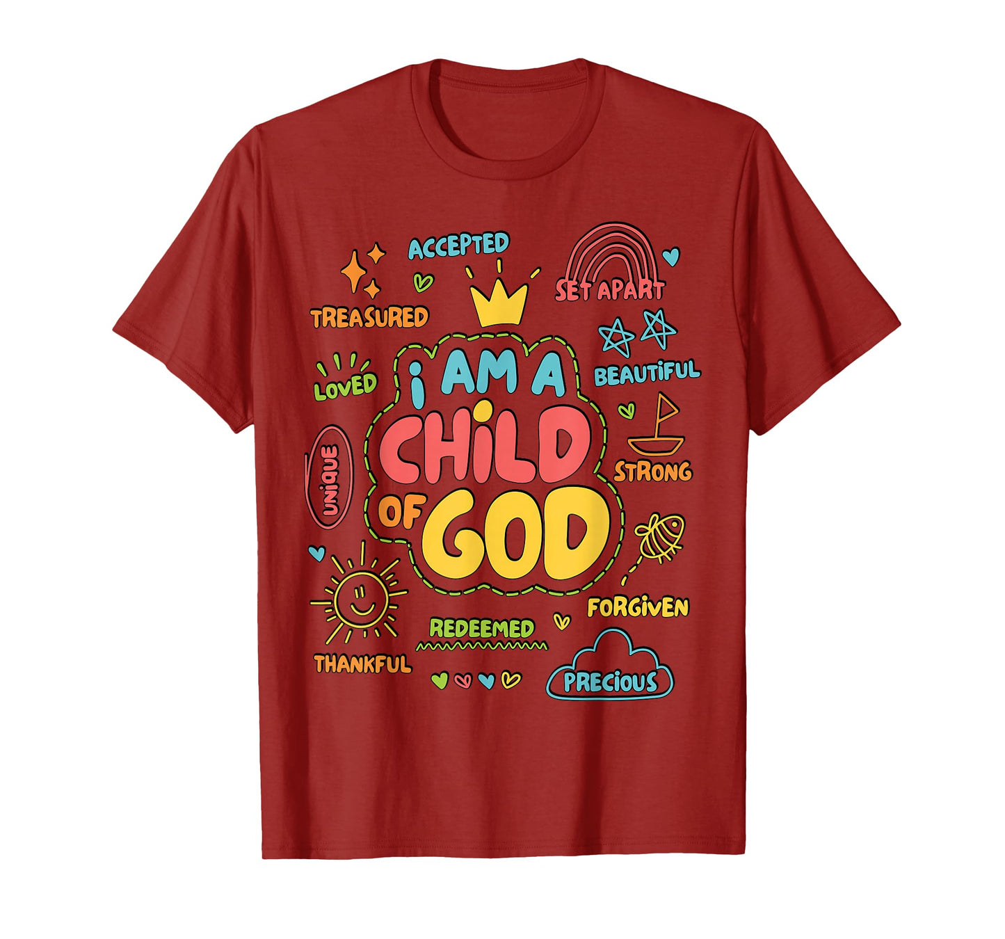 Christian I Am A Child of God Jesus Faith Kids Toddler Youth T-Shirt