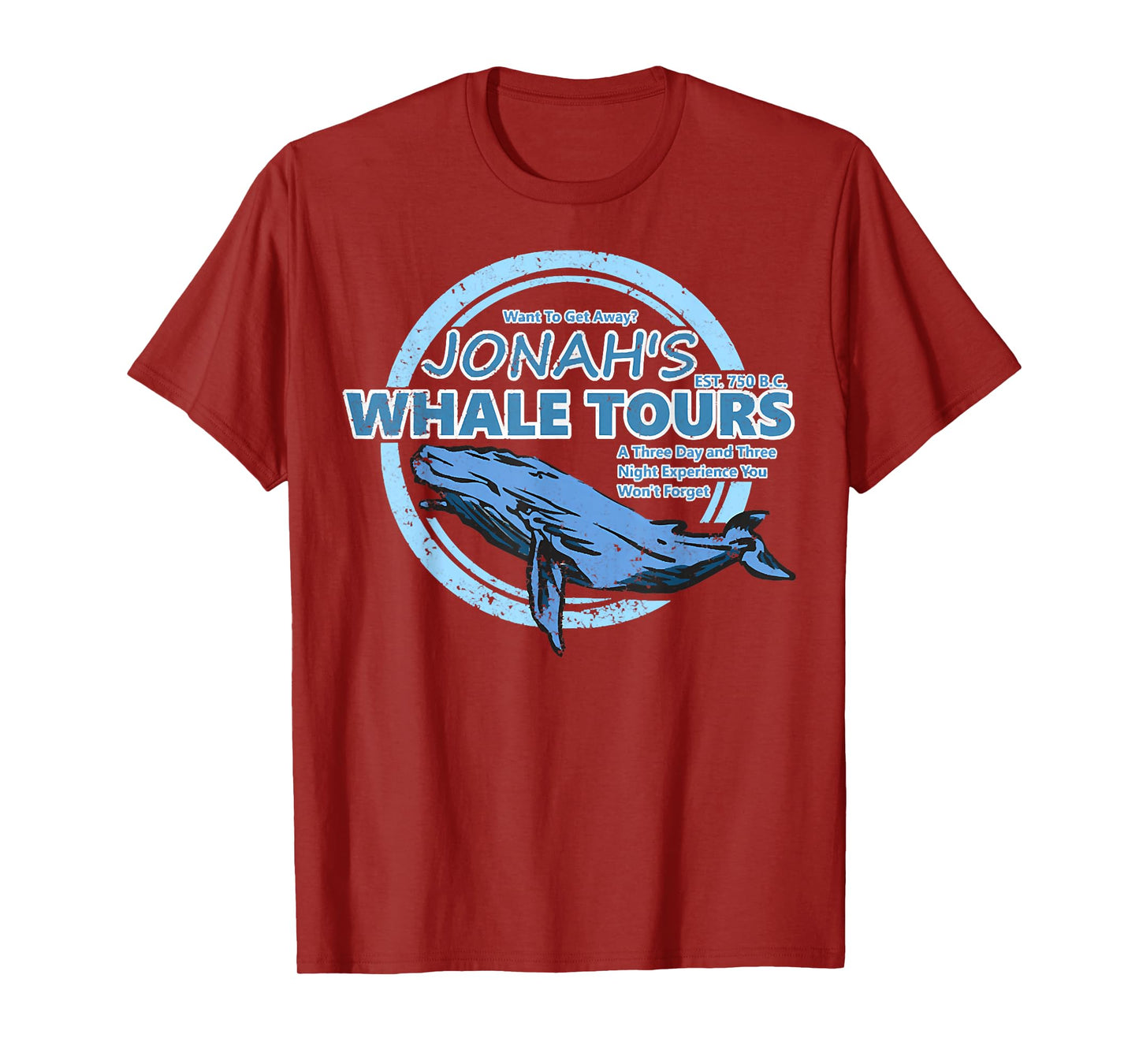 Christian Faith Bible Jonah Whale Tours, Whale Animal Ocean T-Shirt
