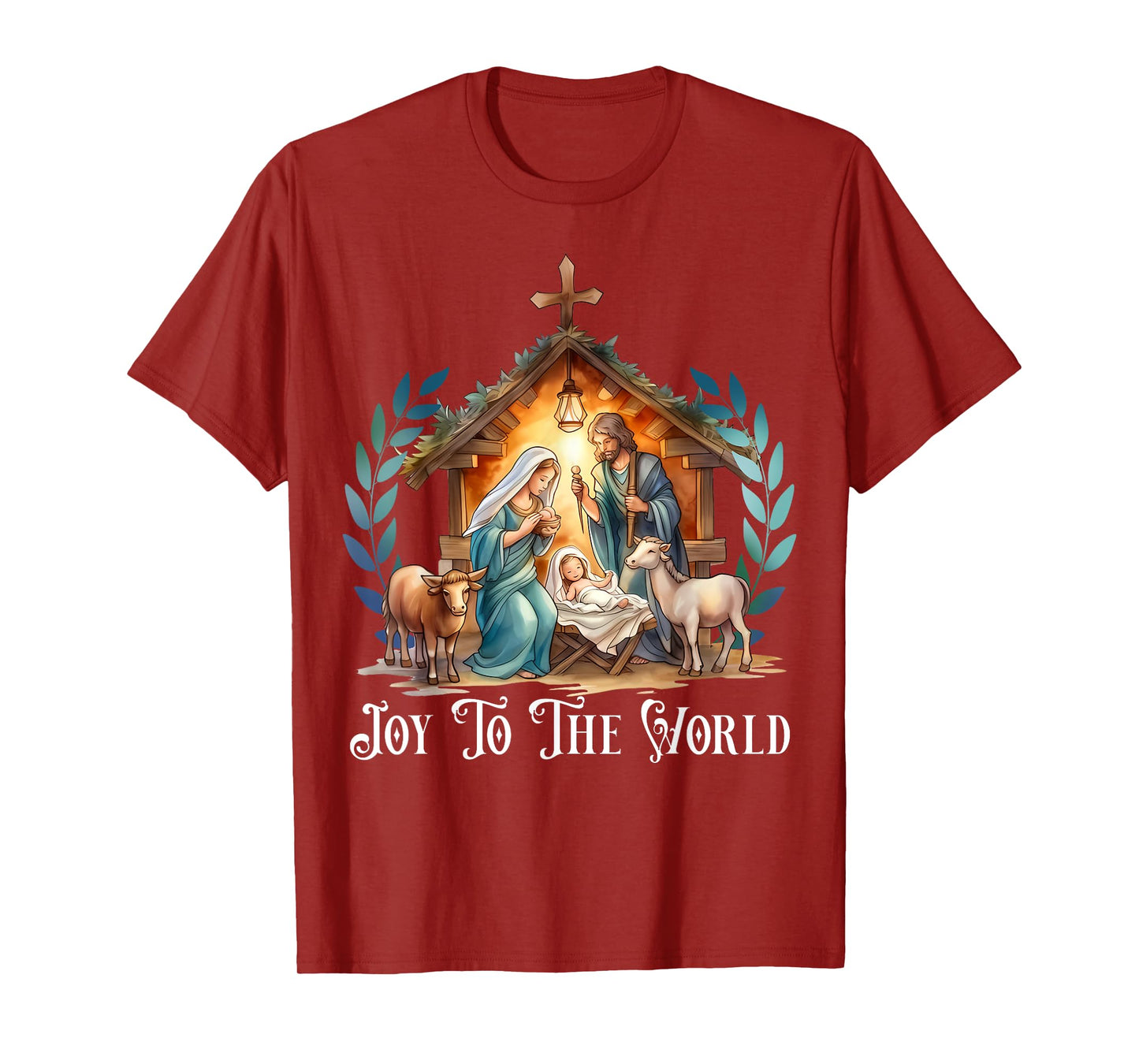 Christmas Nativity Christian Birth Of Jesus Joy To The World T-Shirt