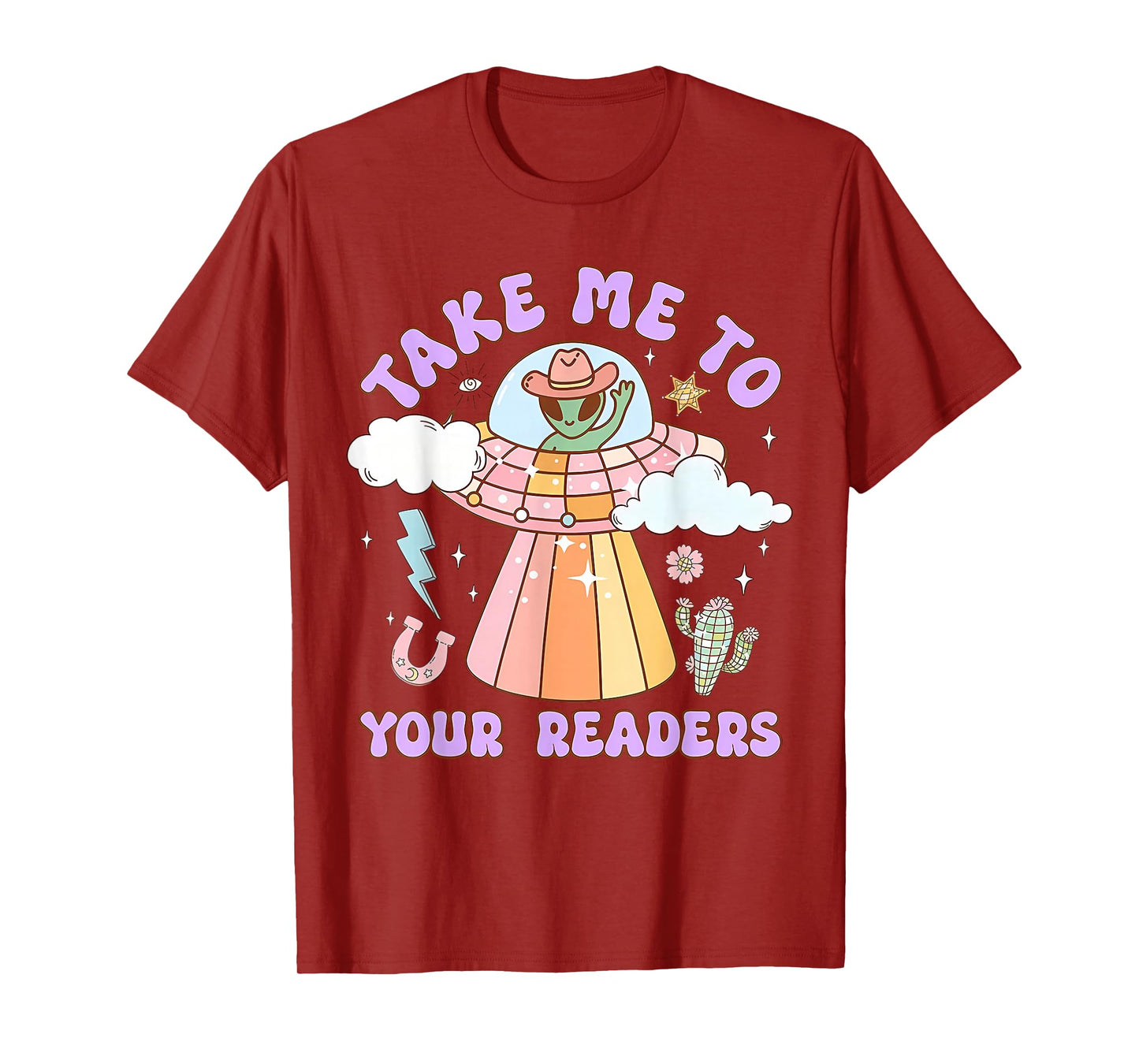 Vintage Retro Take Me to Your Readers Alien Graphic Tee T-Shirt
