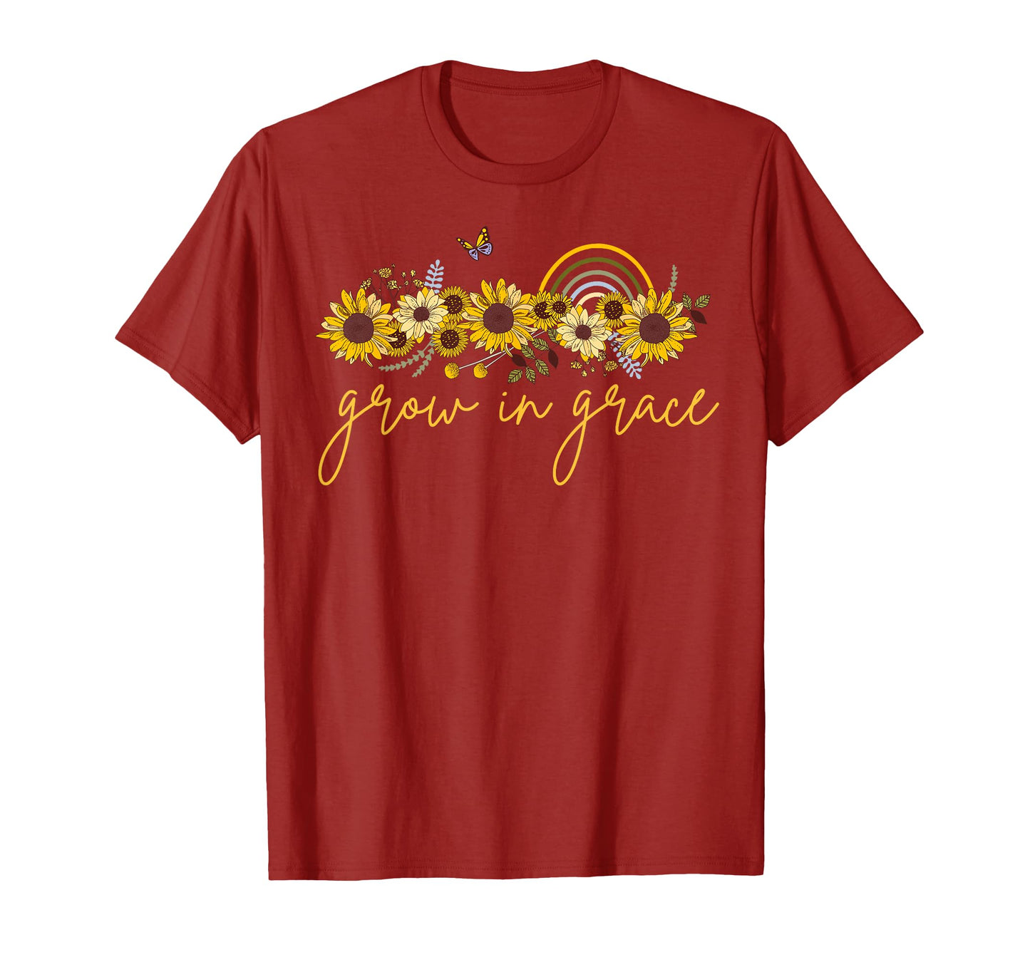 grow in grace sunflower Christian womens graphic tees T-Shirt