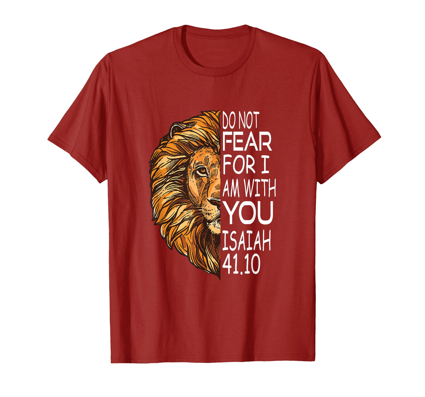 Christian Religious Bible Verse Sayings Lion Fear Scripture T-Shirt