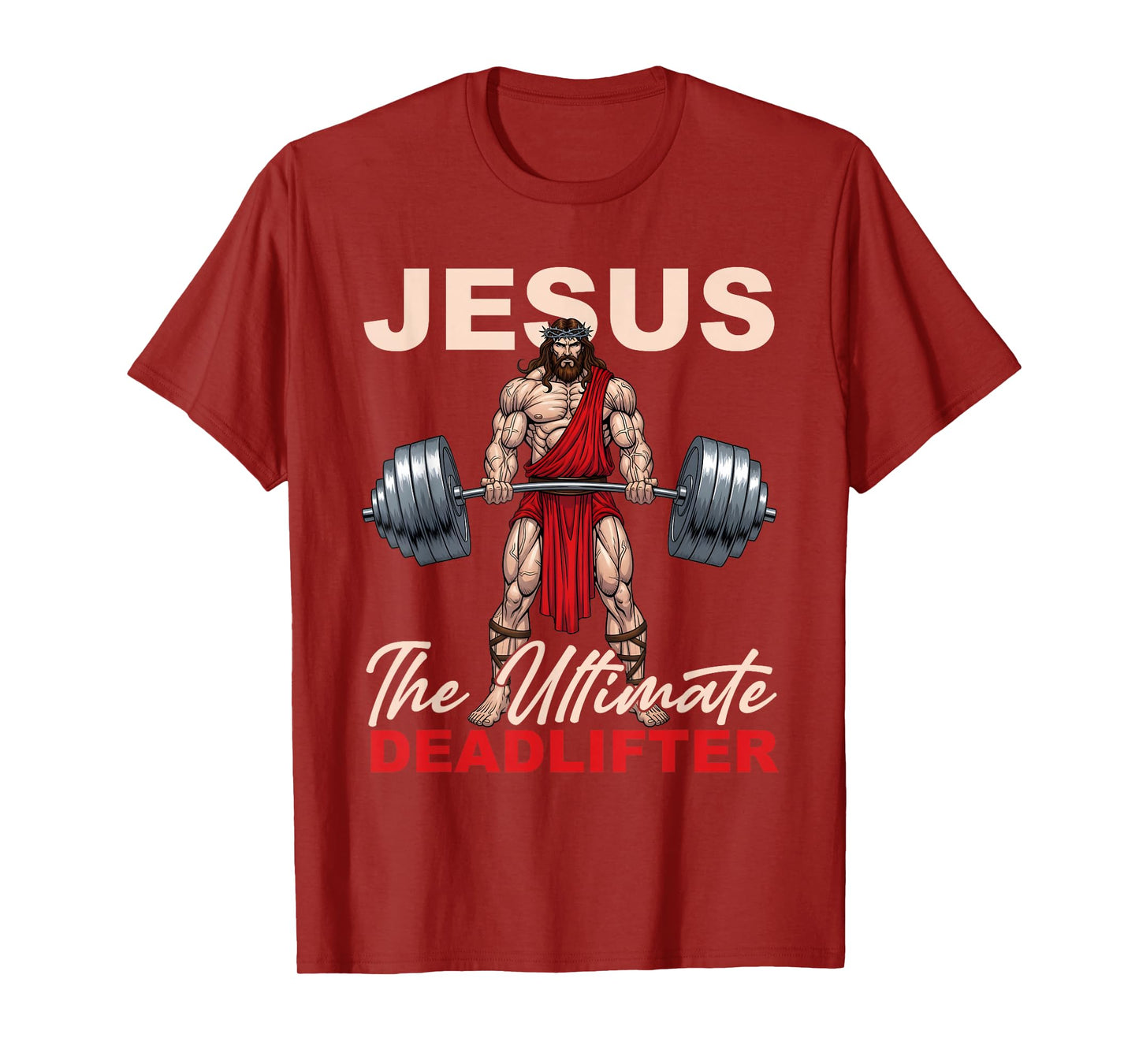 Vintage Jesus The Ultimate Deadlifter Funny Gym Bodybuliding T-Shirt