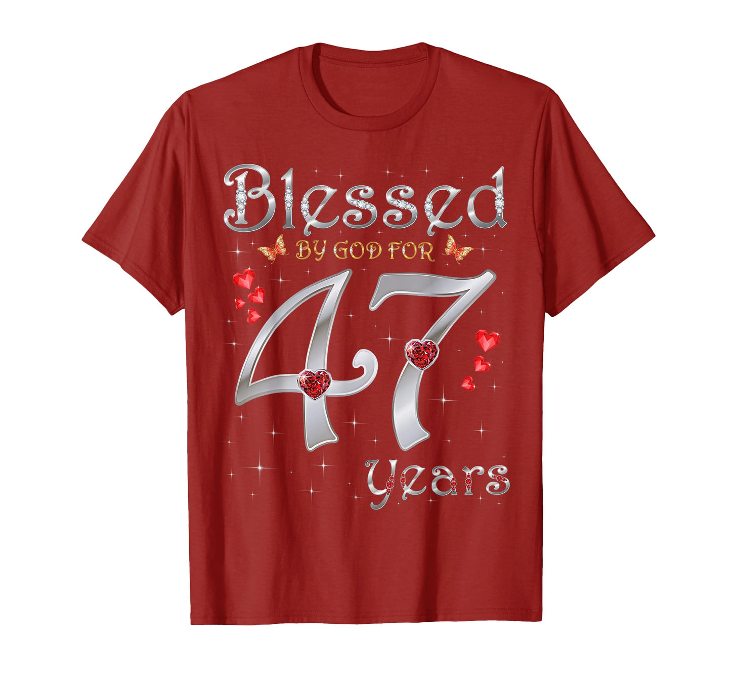 Blessed By God For 47 Years Old 47th Birthday Party Queen T-Shirt