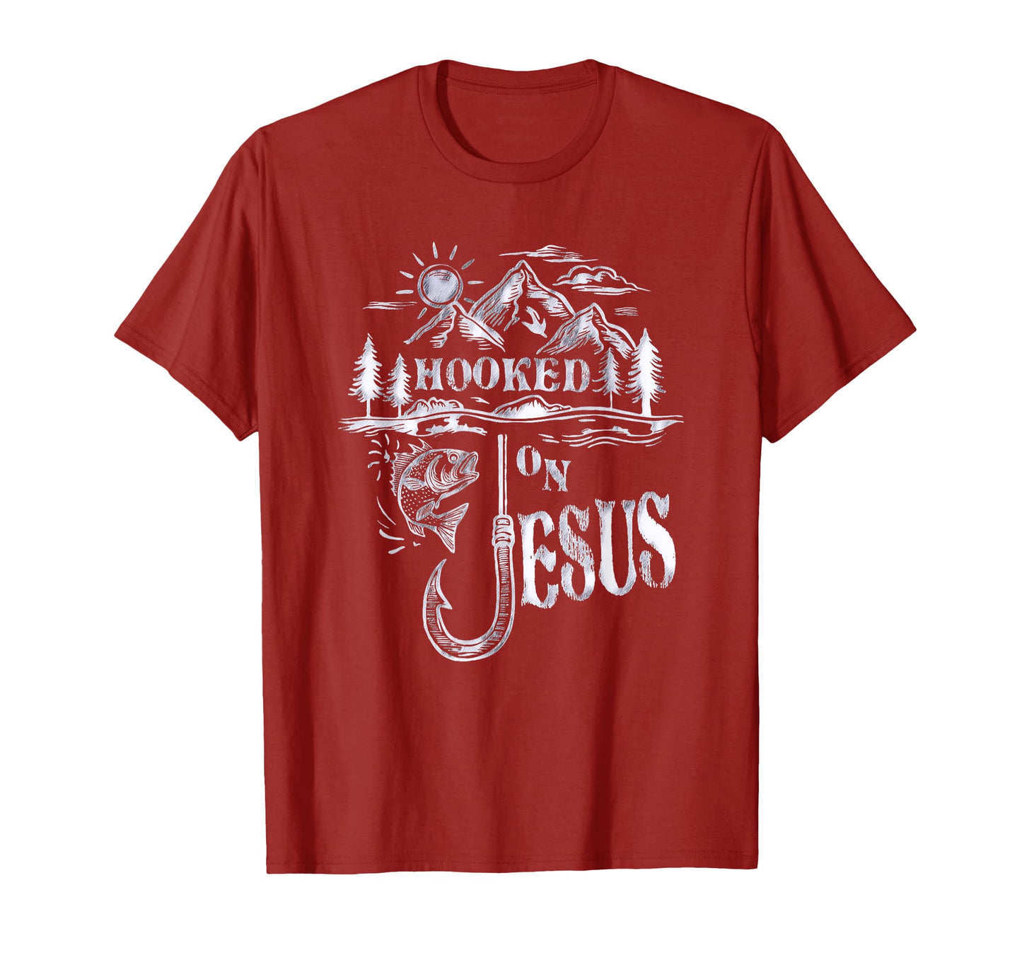 Hooked on Jesus Christ Faith Hope Love Religious T-Shirt