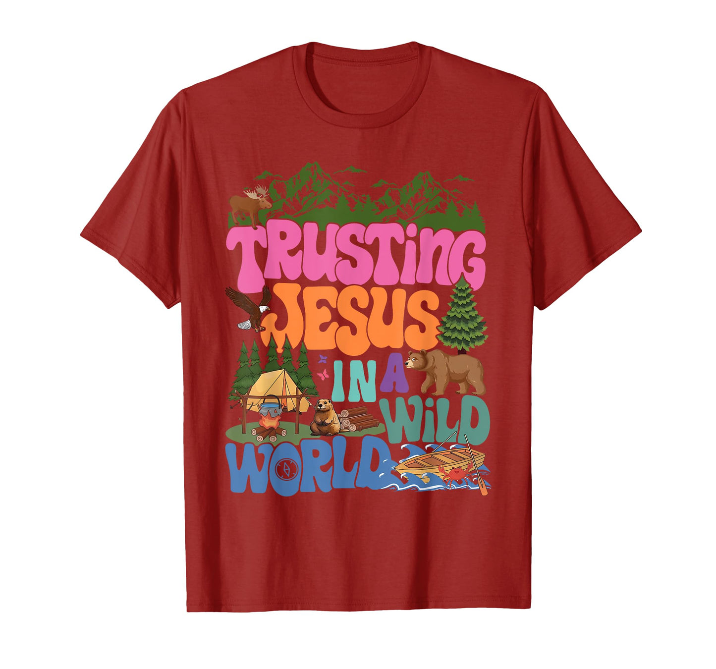 Groovy Trusting Jesus In A Wild World VBS 2025 True North T-Shirt