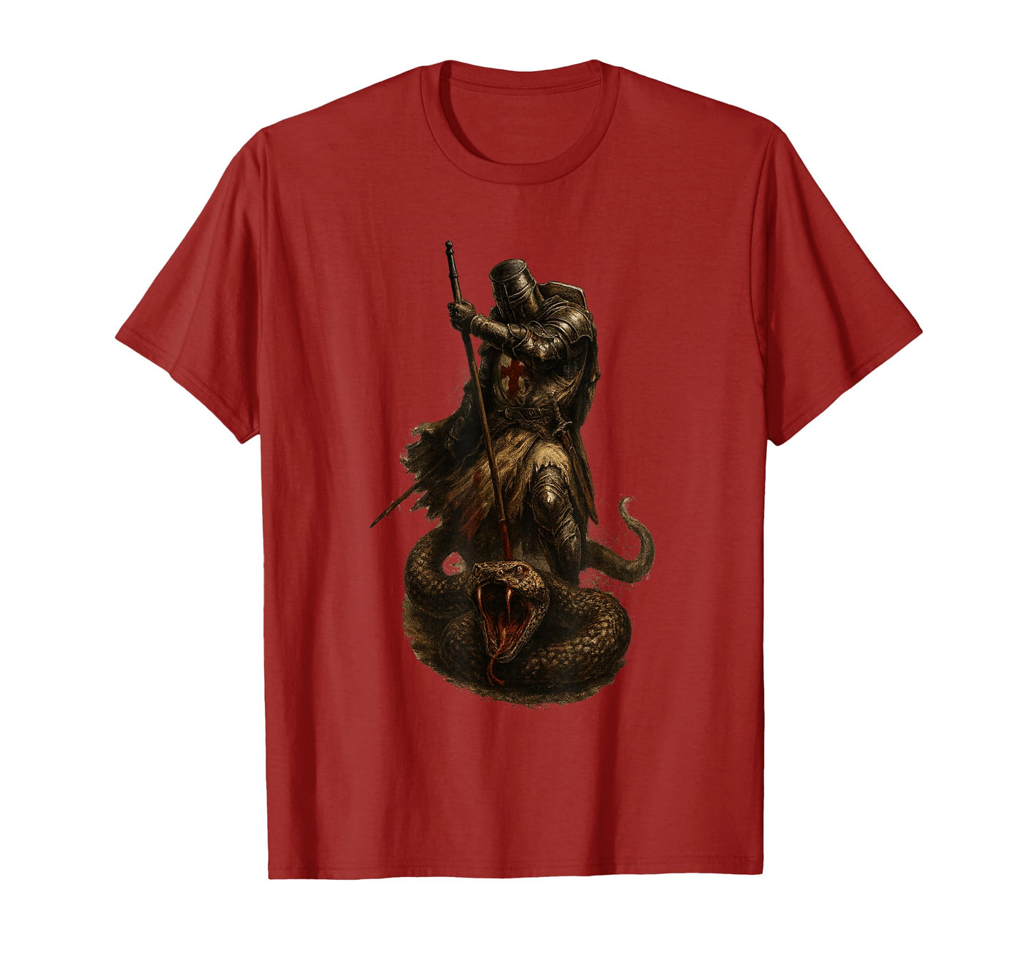 Catholic Templar Knight Defeats The Snake T-Shirt