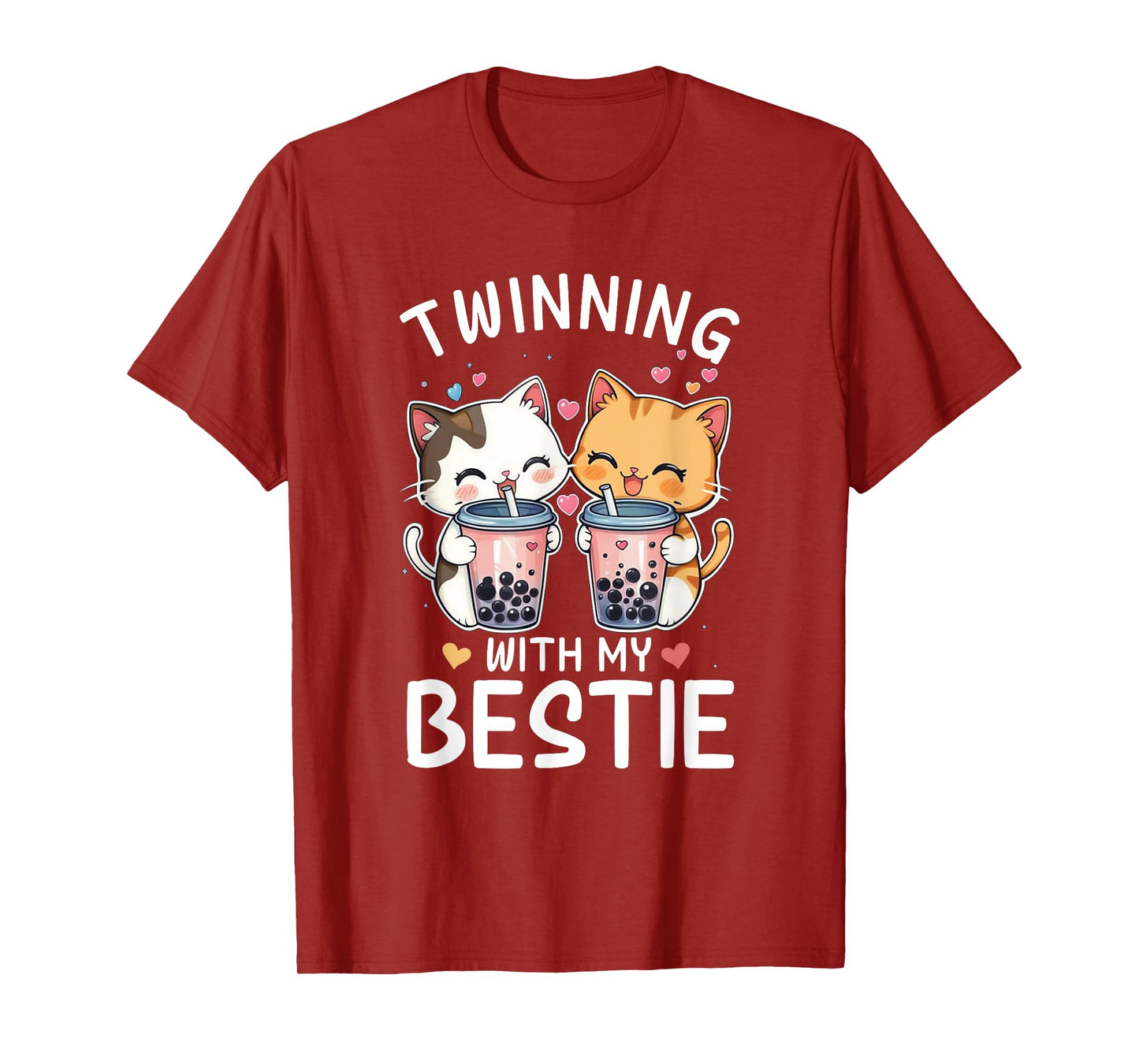 Cat Twinning With My Bestie Friends Spirit Week Girls Kids T-Shirt
