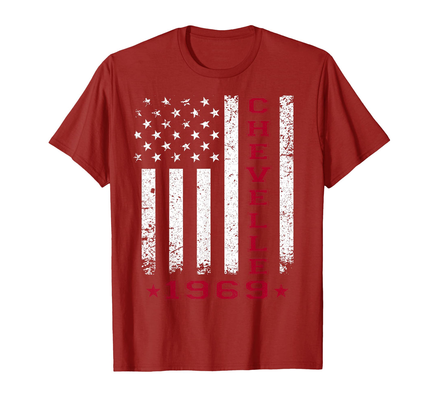 American Flag Jersey Style Chevelle 69 1969 Muscle Car T-Shirt