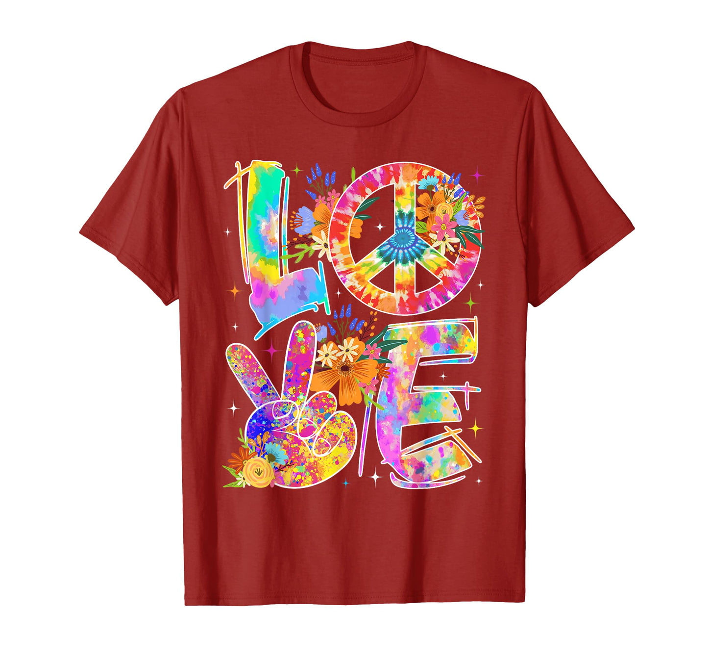 Groovy Hippie Style Love Tie Dye Peace Sign World Peace Day T-Shirt