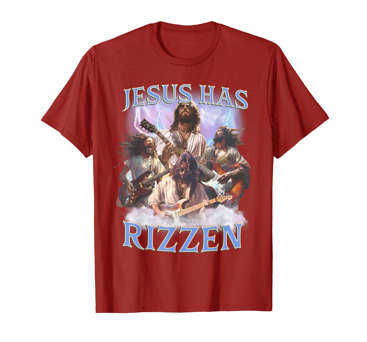 Punk Rock Funny Jesus Has Rizzen Retro Christian Easter T-Shirt