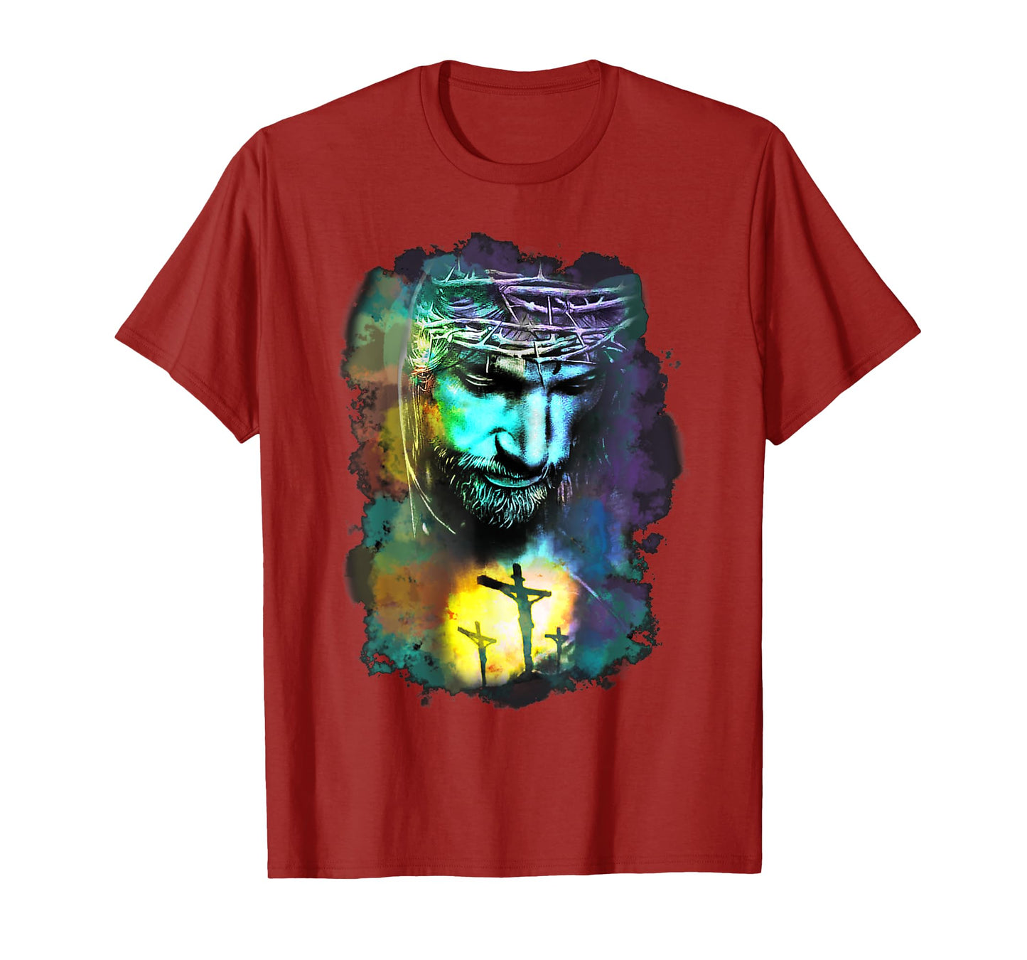 Jesus Christ Cross Religious Picture Christian Art Print T-Shirt