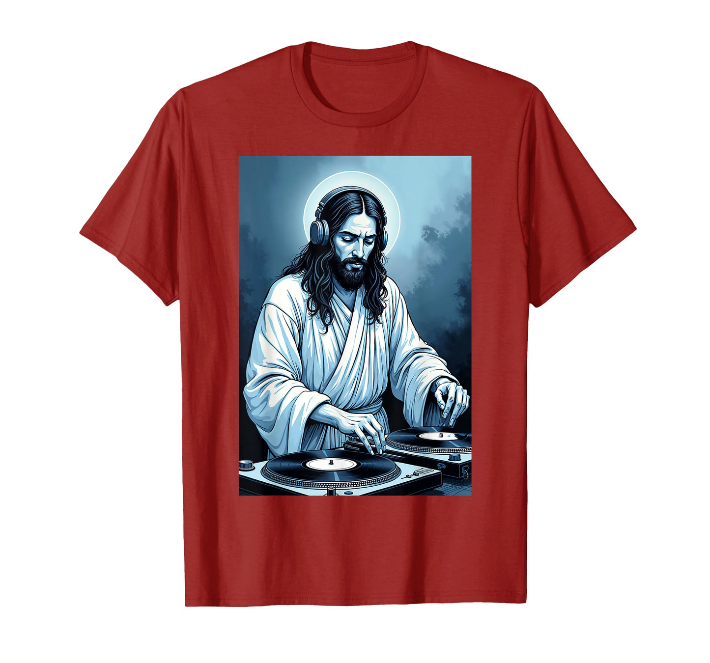 Graffiti-style Jesus DJ spinning Berlin techno beats T-Shirt