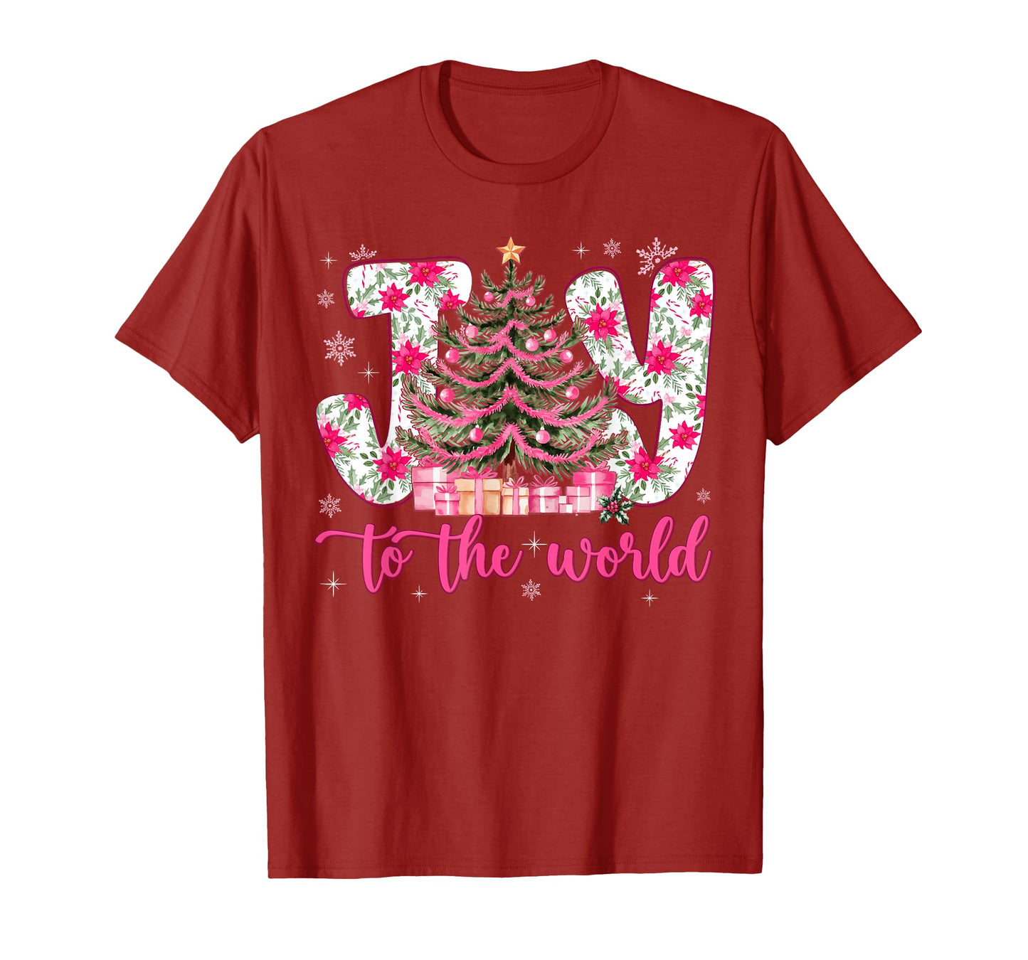 Joy to The World Jesus Christian Holiday Xmas Christmas Tree T-Shirt
