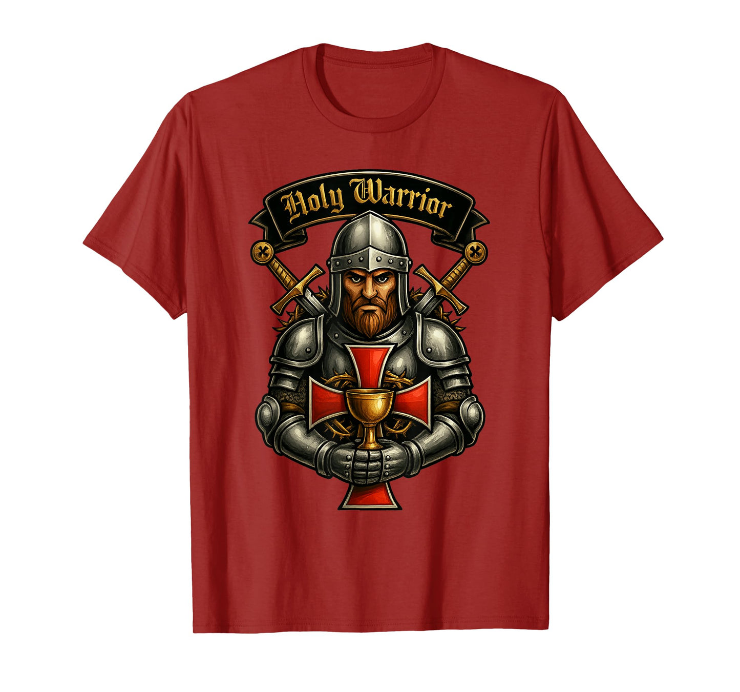 Holy Warrior - Catholic Templar Knight Crusader T-Shirt