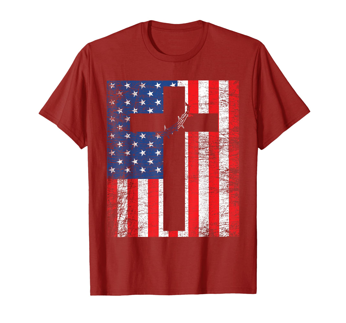 American Flag Jesus Stripes Patriotic Christian T-Shirt Women Men T-Shirt