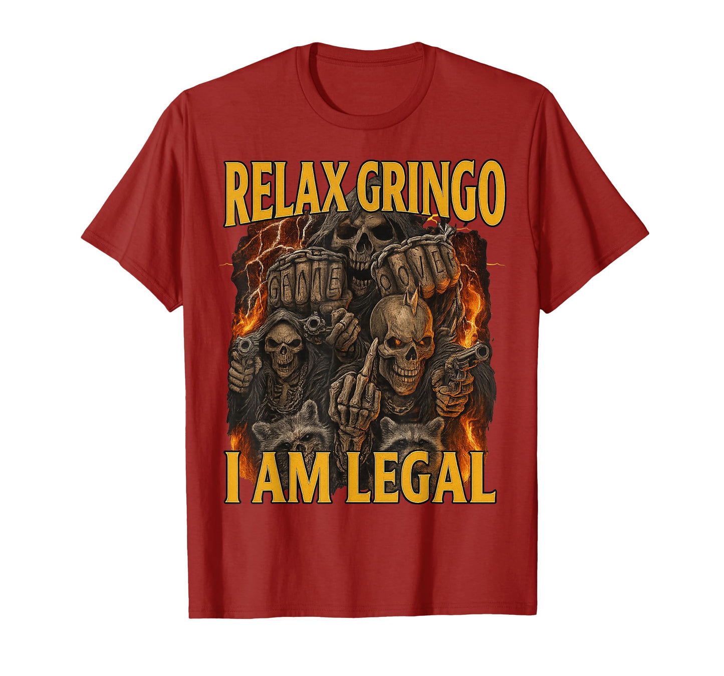 Relax Gringo Funny Skeleton Bootleg Funny 90s Memes T-Shirt