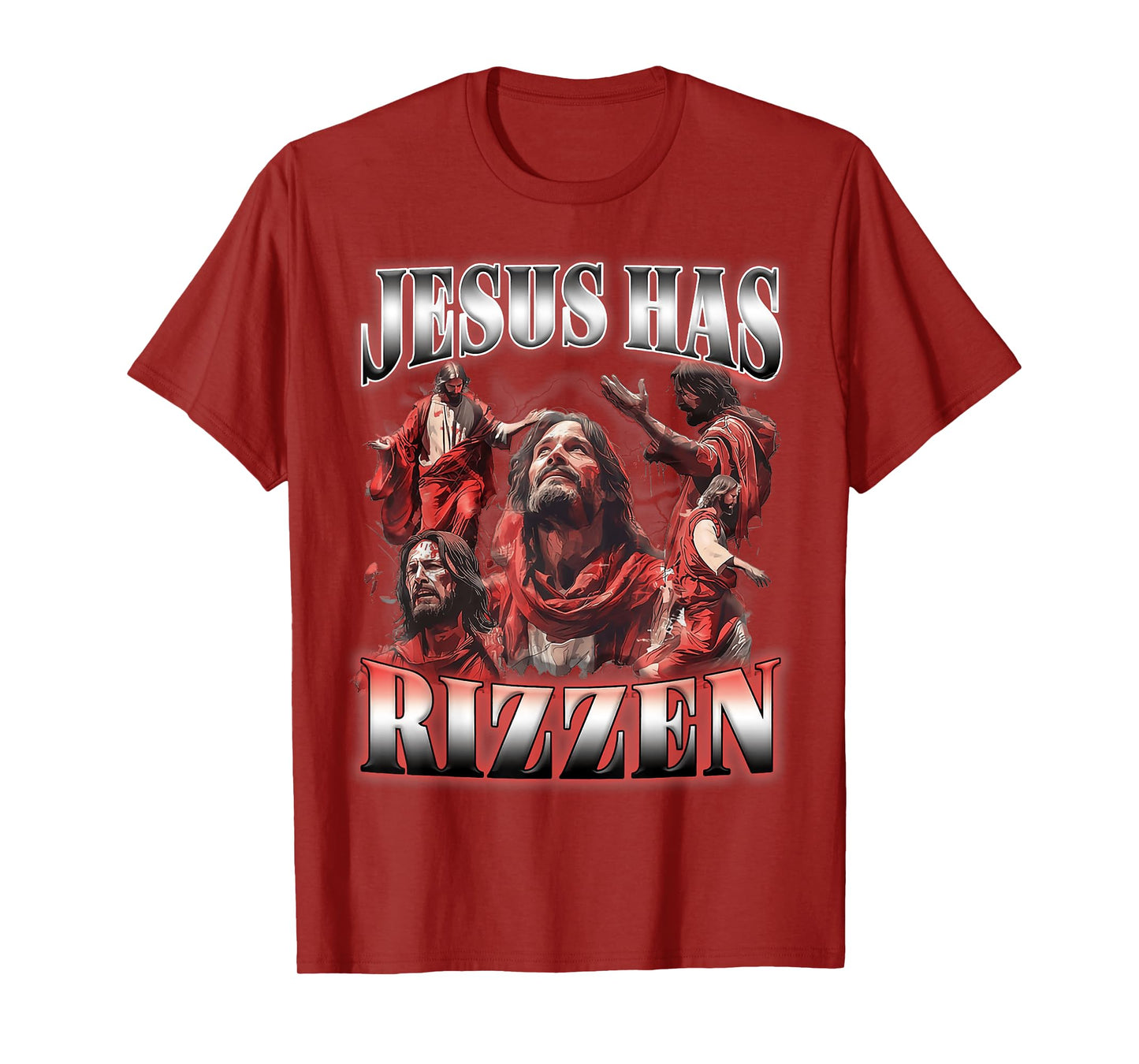 Jesus Has Rizzen Christian Faith Spiritual Humor Matching T-Shirt