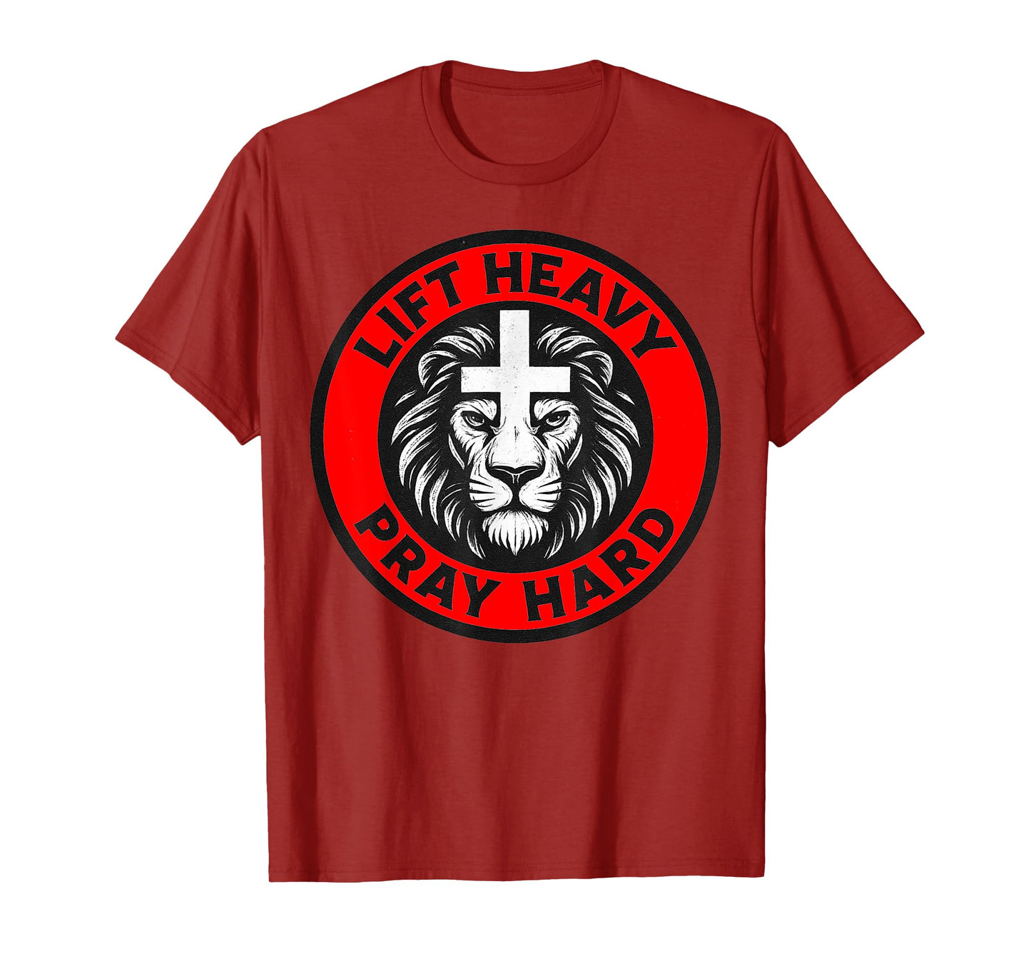 Lift Heavy Pray Hard Gym Workout Christian T-Shirt