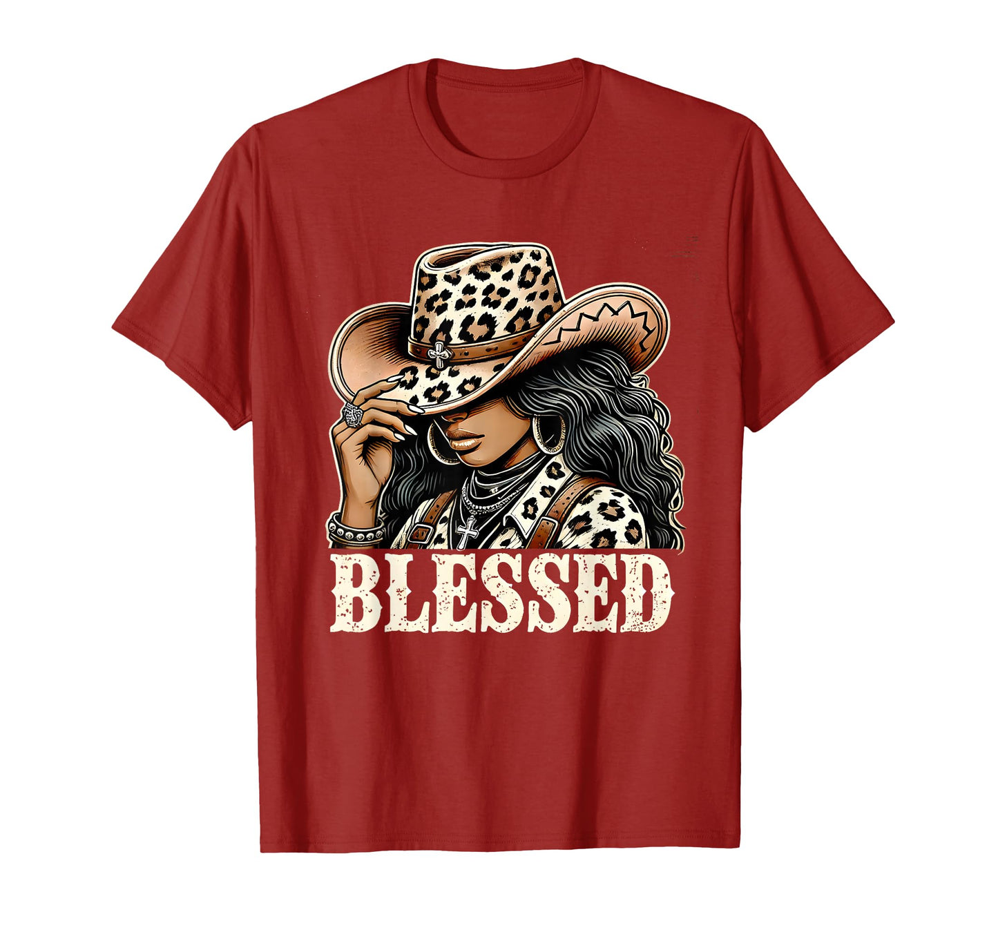Vintage African Christian Woman Retro Black Western Cowgirl T-Shirt