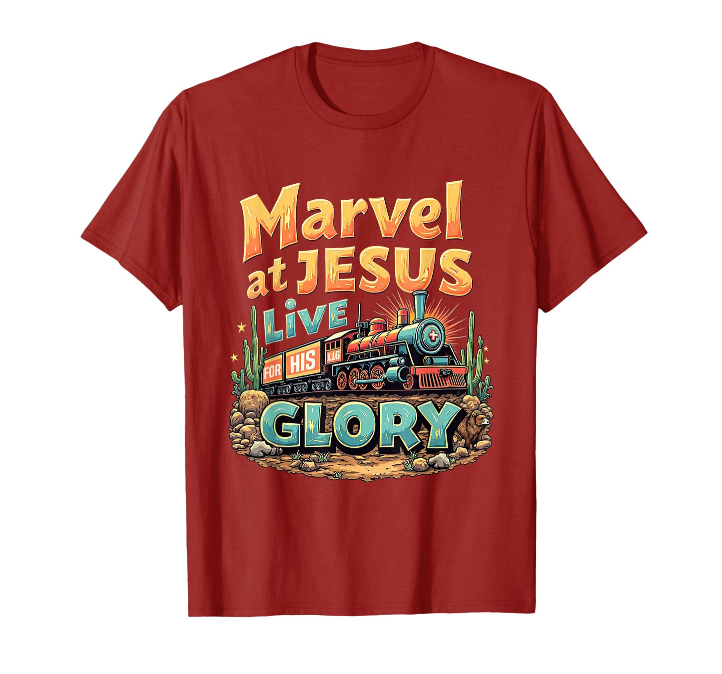 VBS 2025 His Glory Junction Train True North Christian Camp T-Shirt