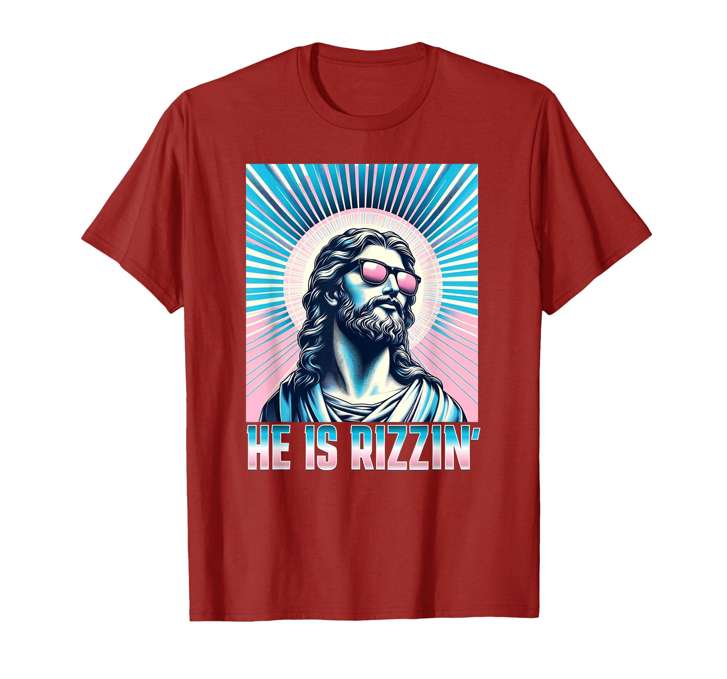 Resurrection Funny Easter Rizz Sunglasses He is Rizzin Jesus T-Shirt