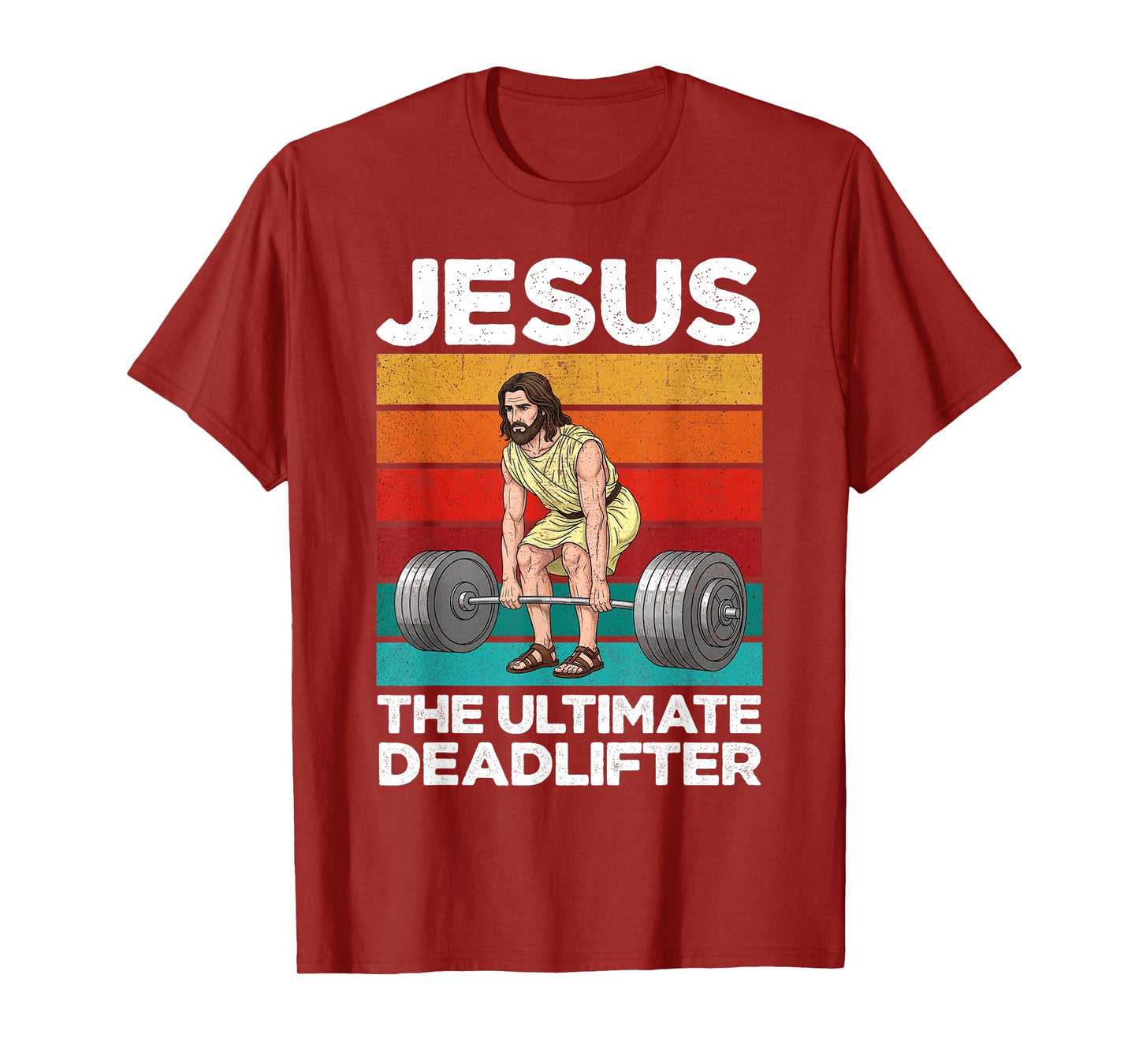 Vintage Jesus The Ultimate Deadlifter Funny Gym Bodybuliding T-Shirt