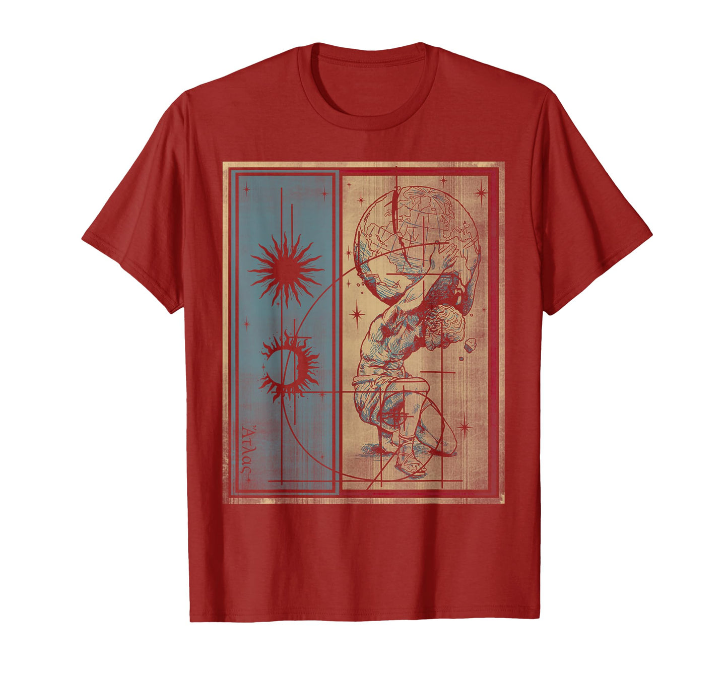 Gods and Heroes Atlas Ancient Titan Greek Mythology Vintage T-Shirt