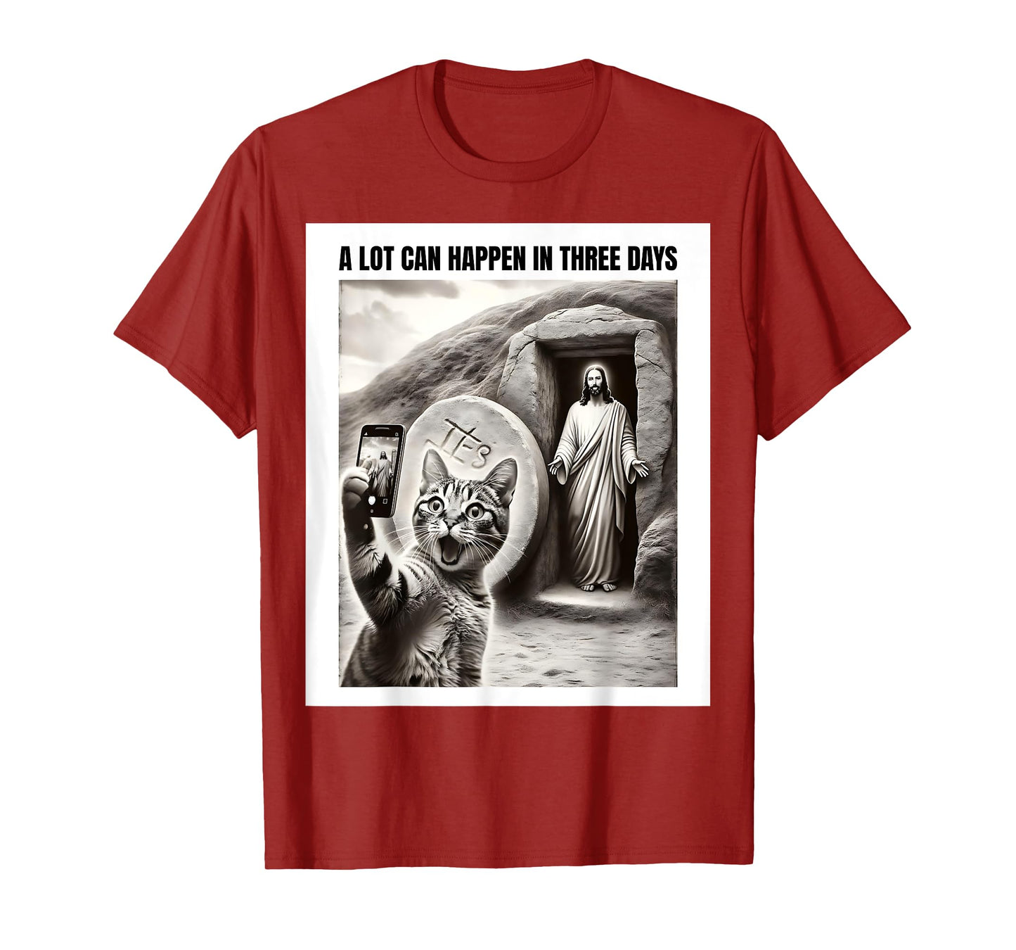 Easter Meme Cat Taking Selfie Jesus Resurrection Christian T-Shirt for Men Women Girls Kids