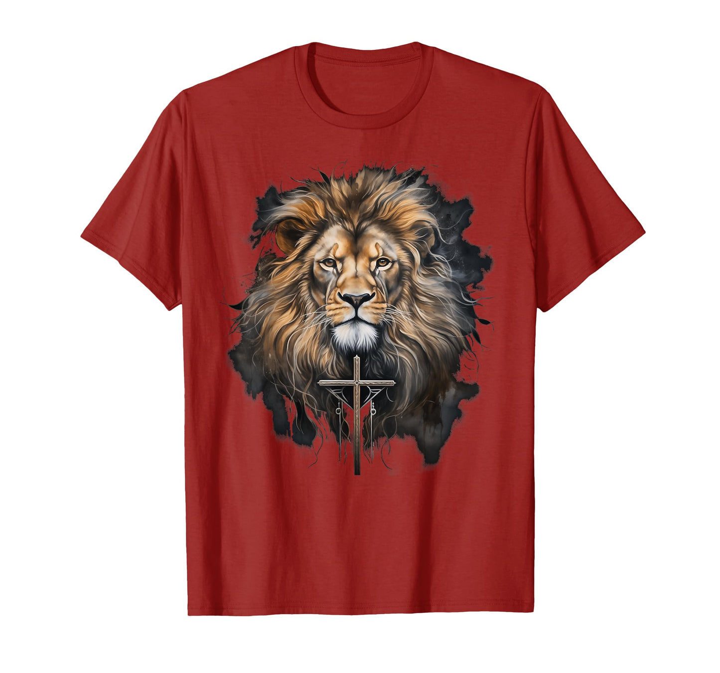 Christian Cross Lion of Judah Religious Faith Jesus Pastor T-Shirt