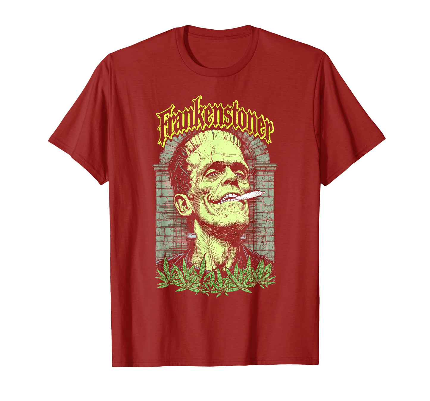 Funny Weed Frankenstein Frankenstoner Stoner Halloween 420 T-Shirt