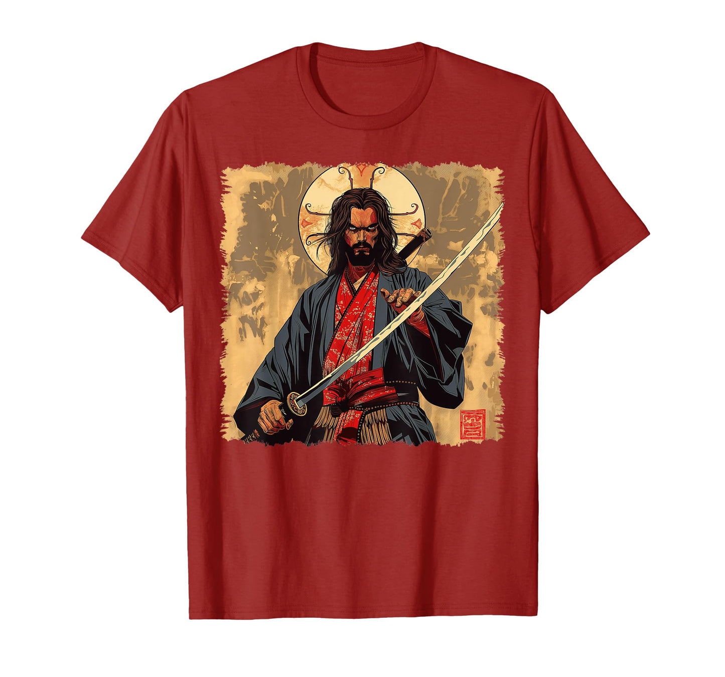 Jesus Christian Religious Japanese Art Samurai T-Shirt