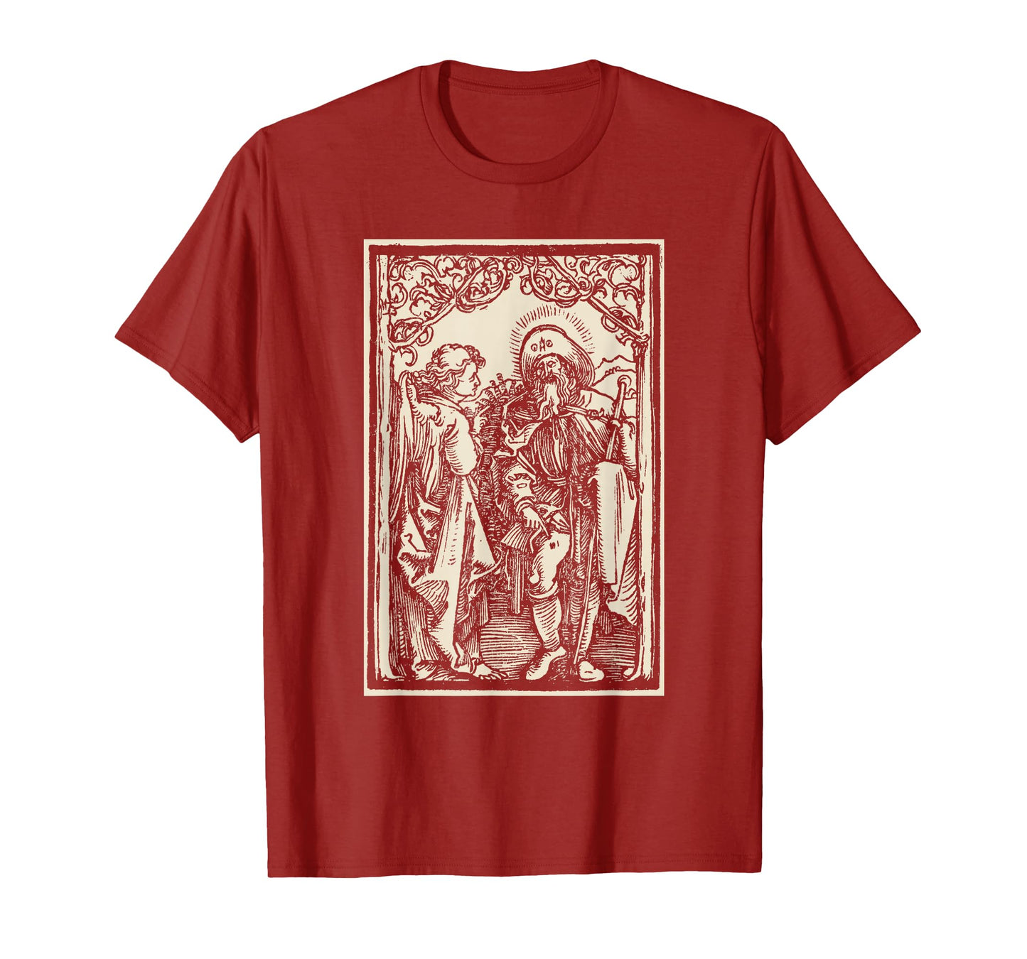 St Roch Vintage Catholic Art Patron Saint of Dogs T-Shirt