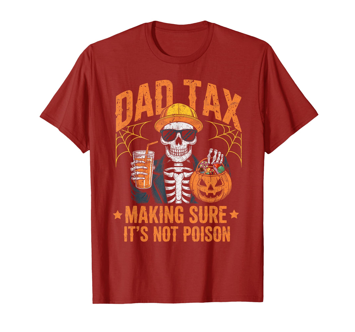 Dad Tax Halloween Pumpkin Candy Funny Skull Men Dad Joke T-Shirt