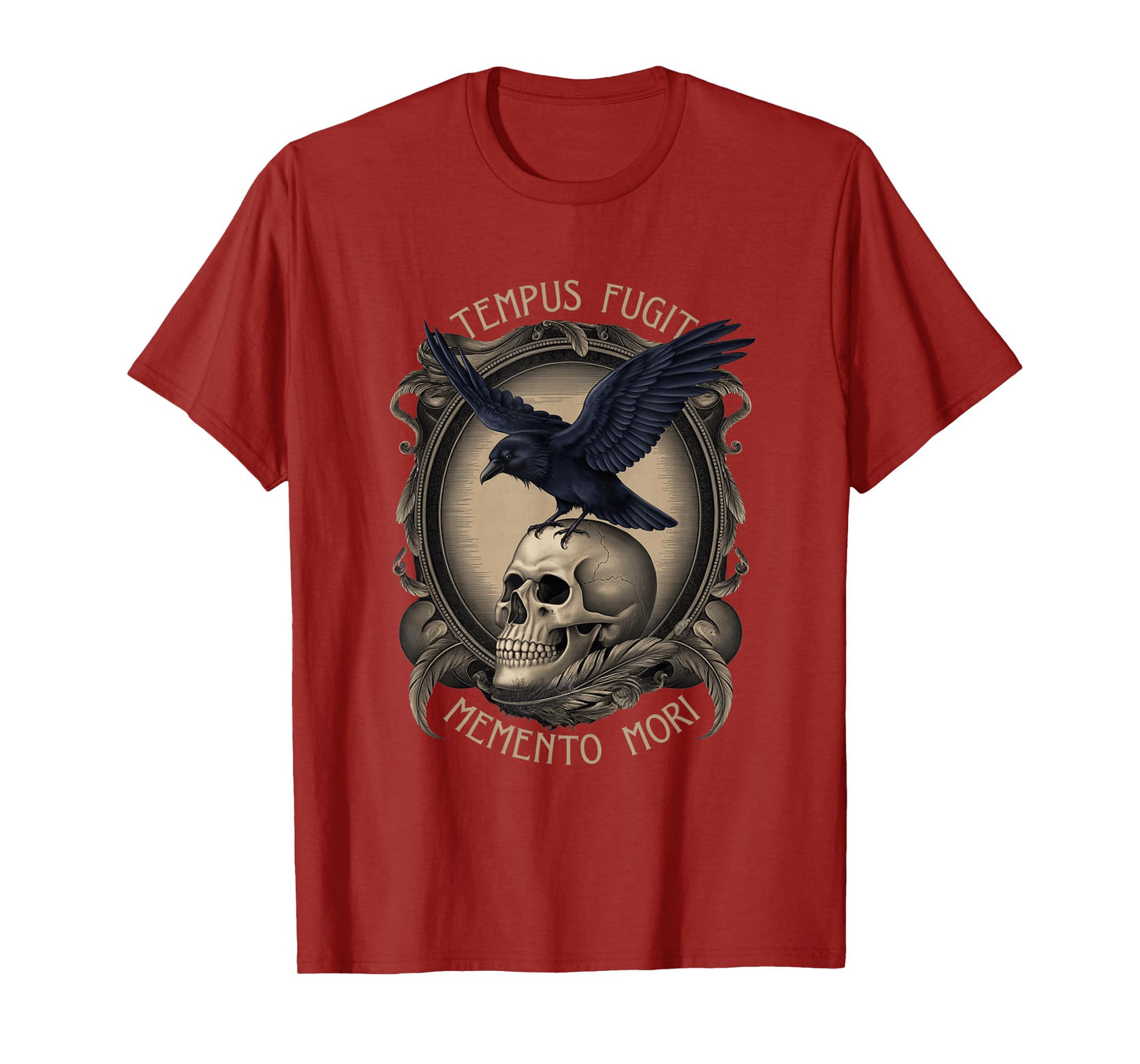 Memento Mori Life Raven Tempus Fugit Dark Gothic T-Shirt