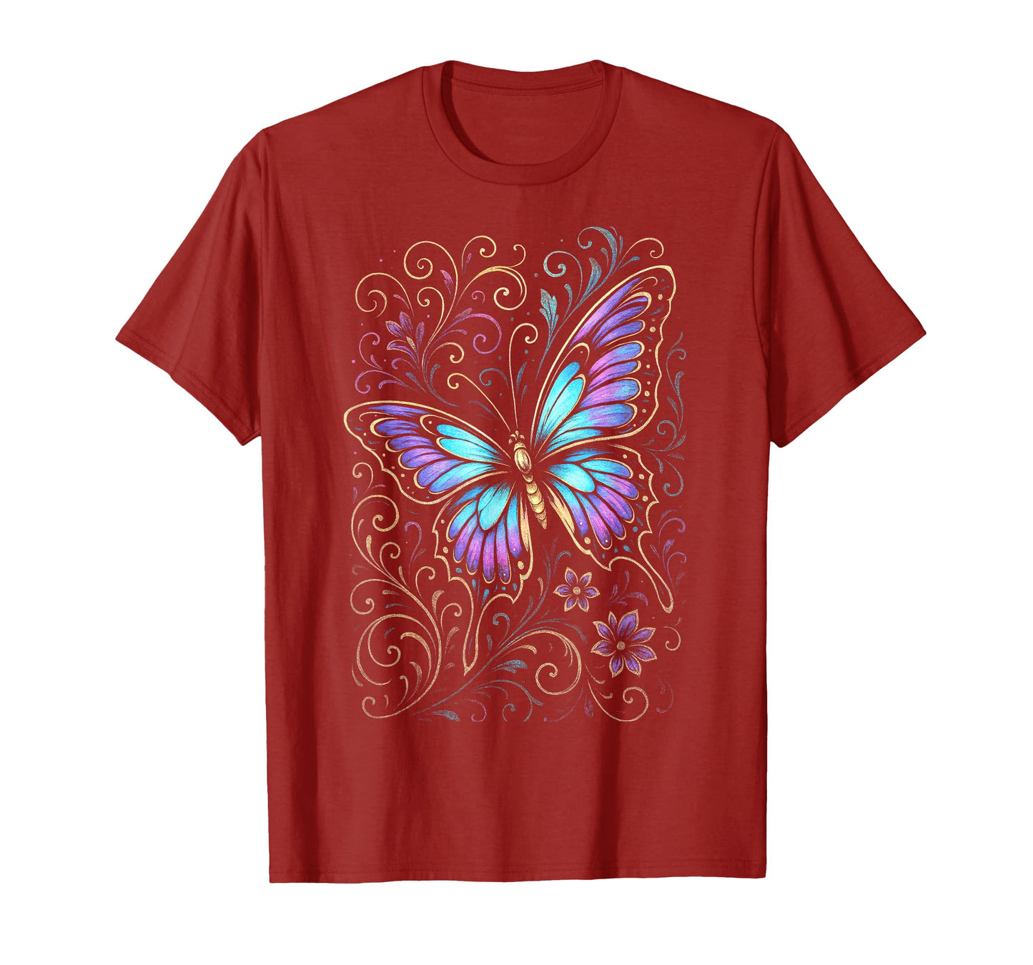 Watercolor Butterfly Colorful Fun Boho Spiritual T-Shirt